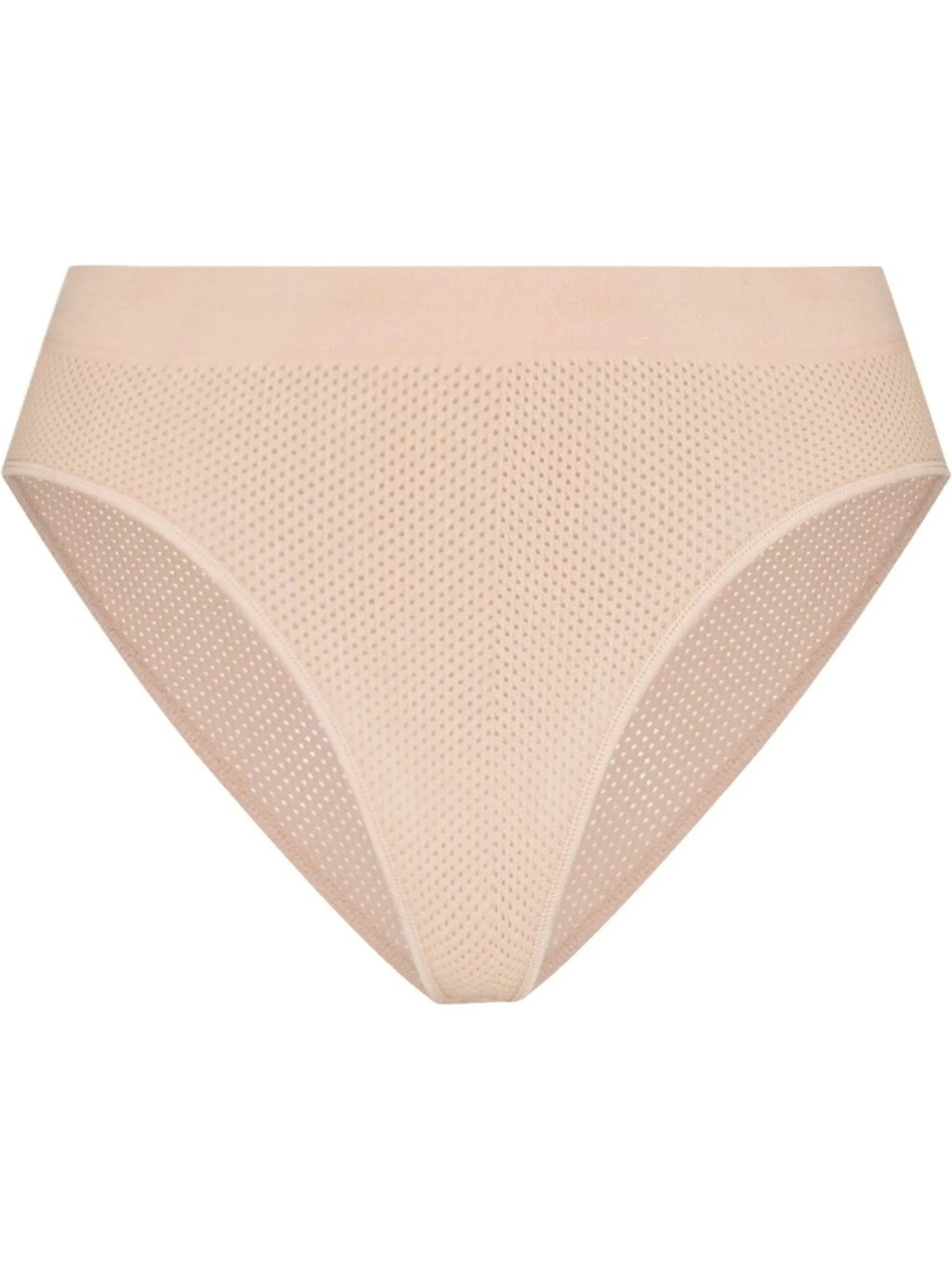 high-waisted mesh-panel briefs