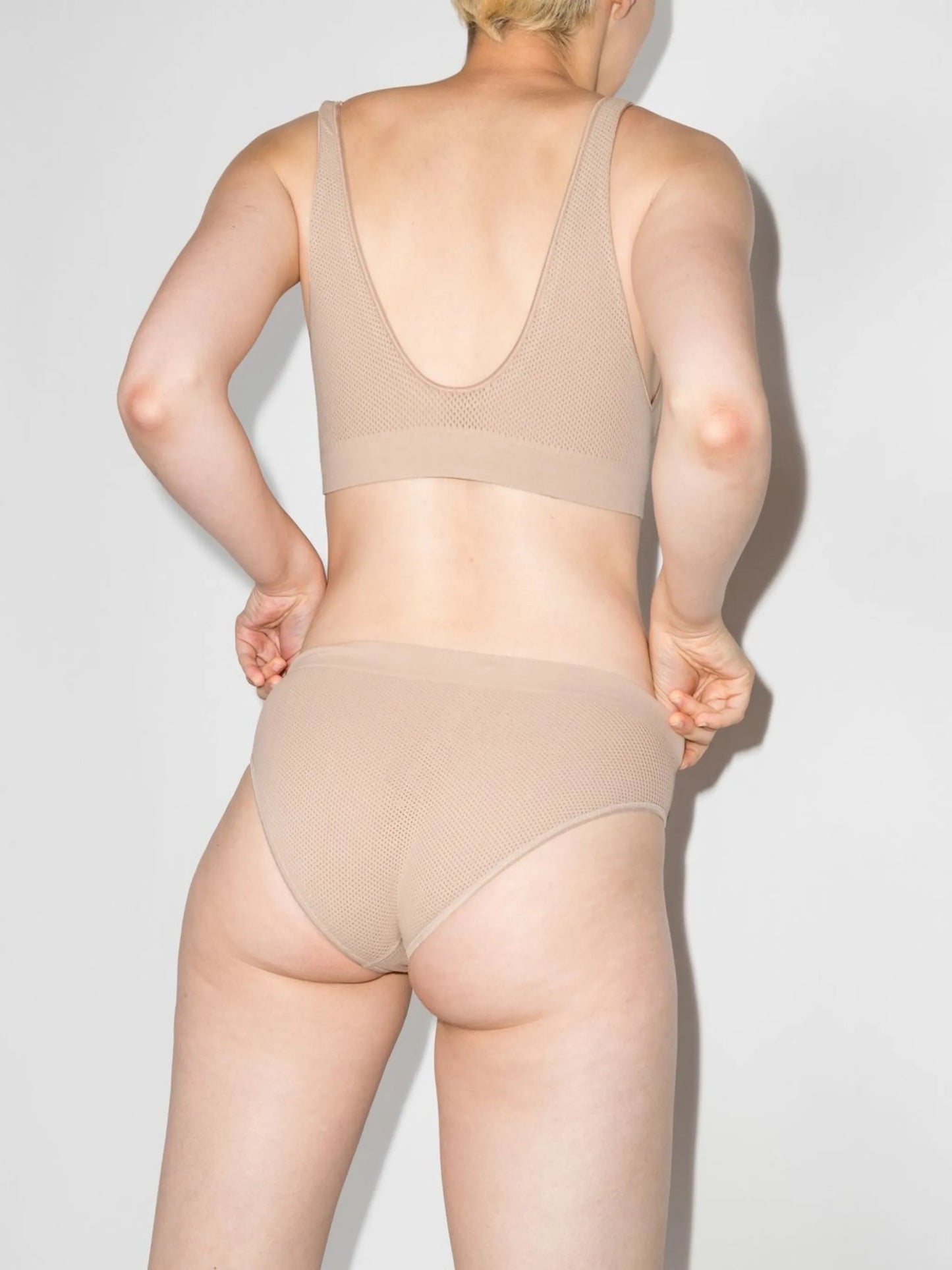 high-waisted mesh-panel briefs