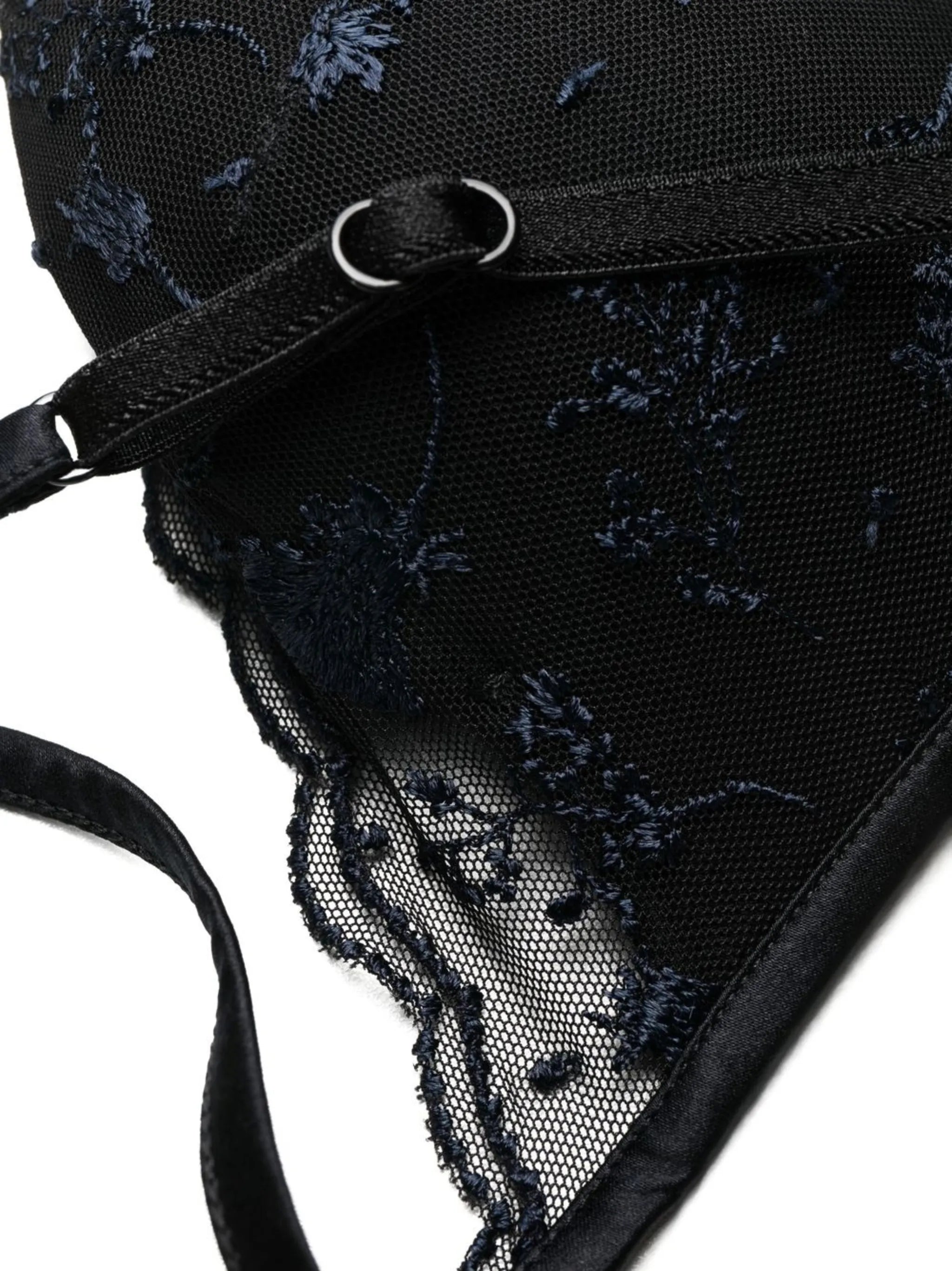 Midnight Botanica wireless tulle bralette