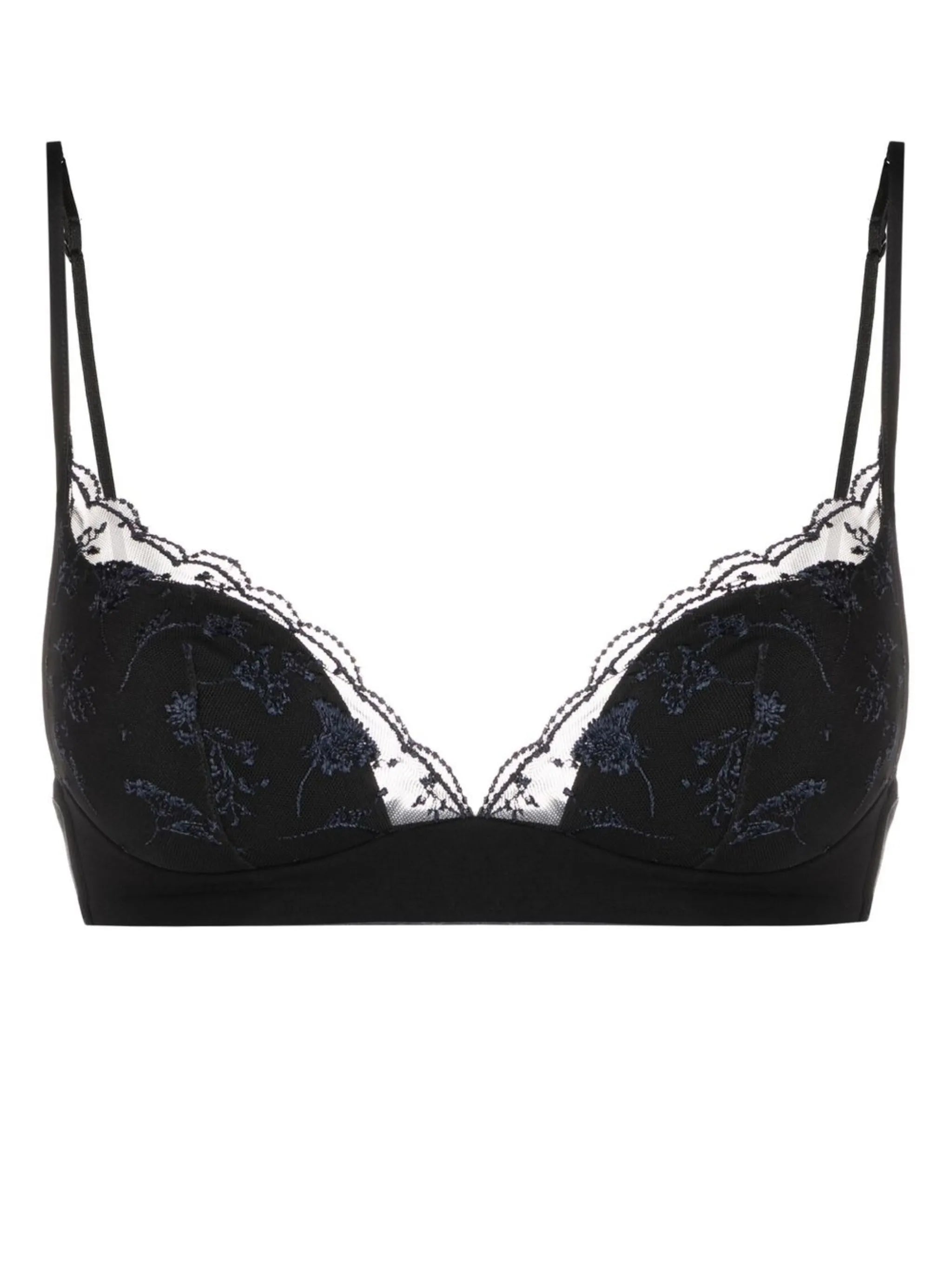 Midnight Botanica wireless tulle bralette