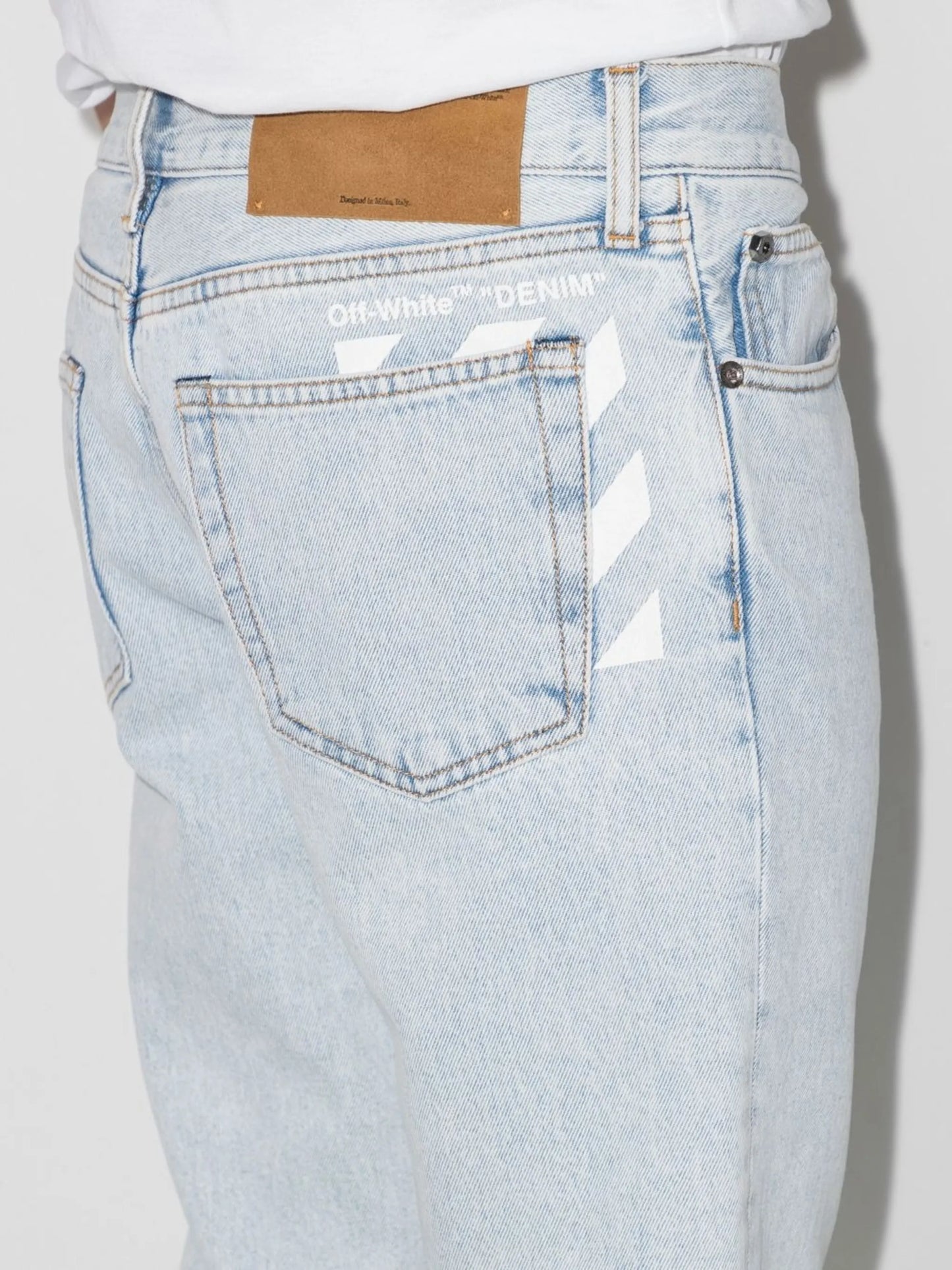 diagonal striped pocket skinny jeans