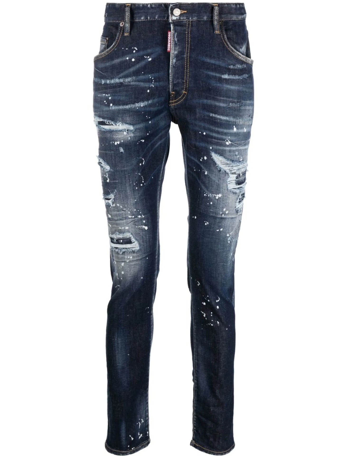 distressed skinny-fit jeans