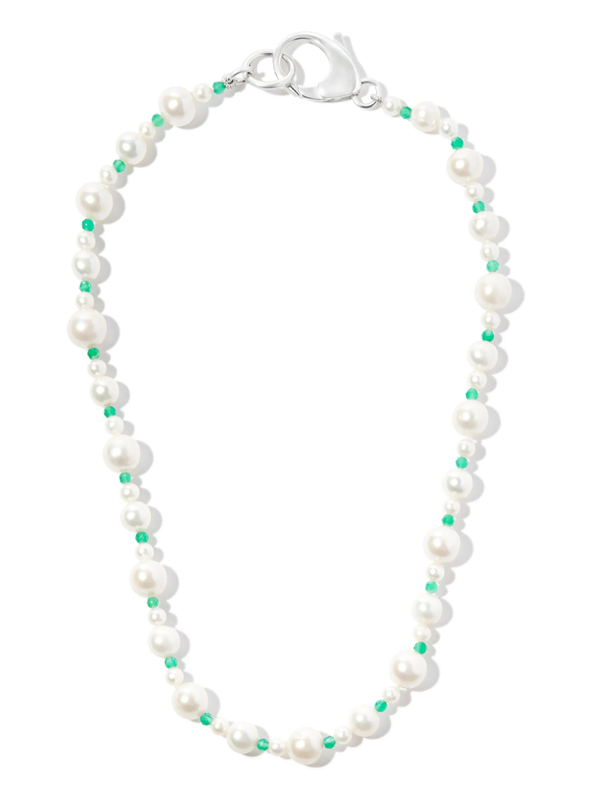 sterling silver Pebbles pearl and bead necklace