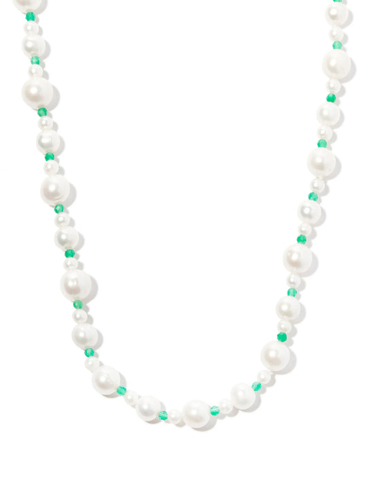 sterling silver Pebbles pearl and bead necklace