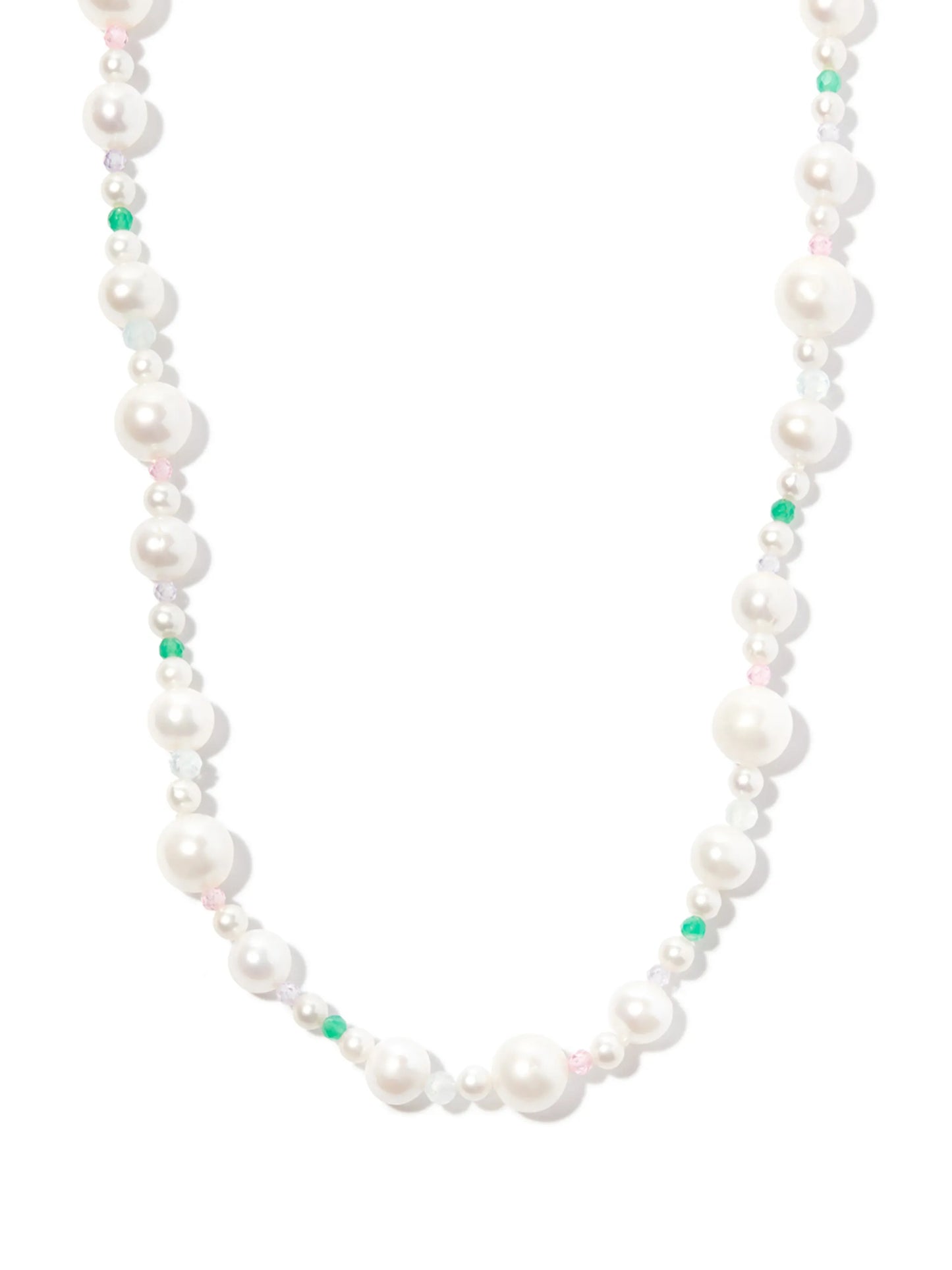sterling silver pearl and bead necklace