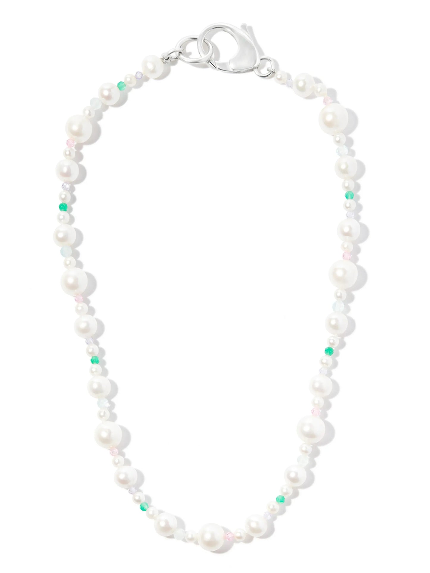 sterling silver pearl and bead necklace
