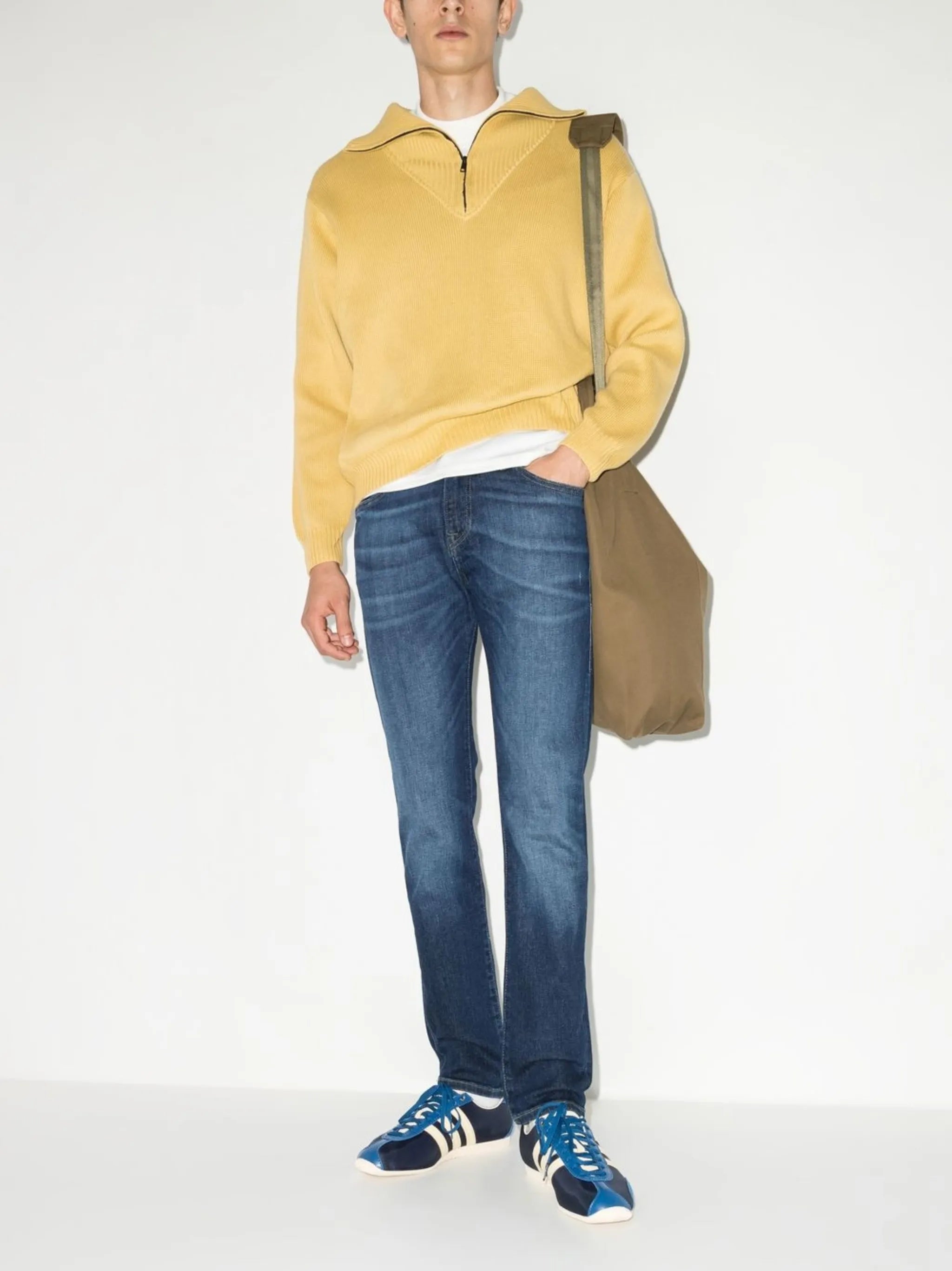 mid-rise slim-fit jeans