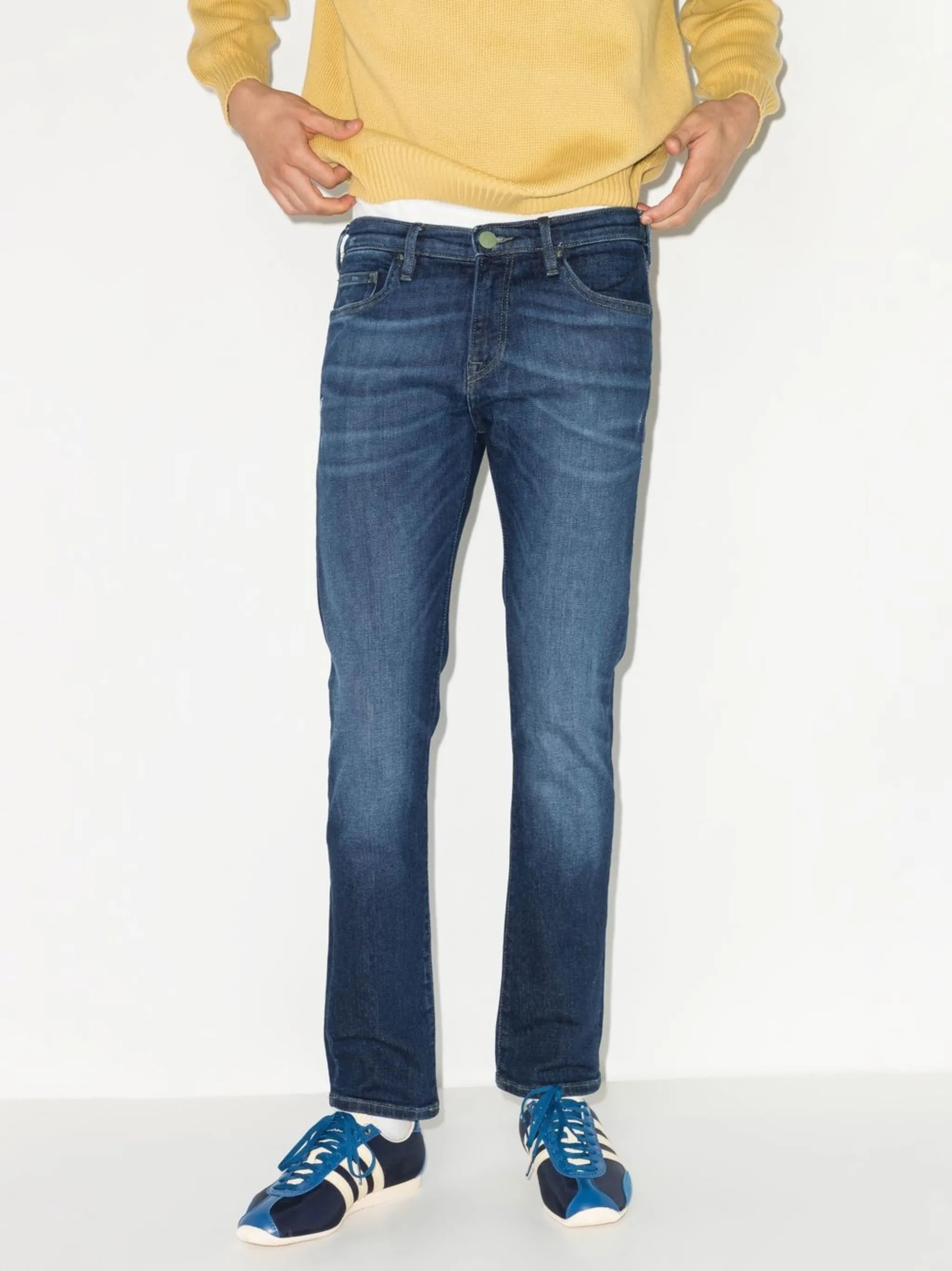mid-rise slim-fit jeans