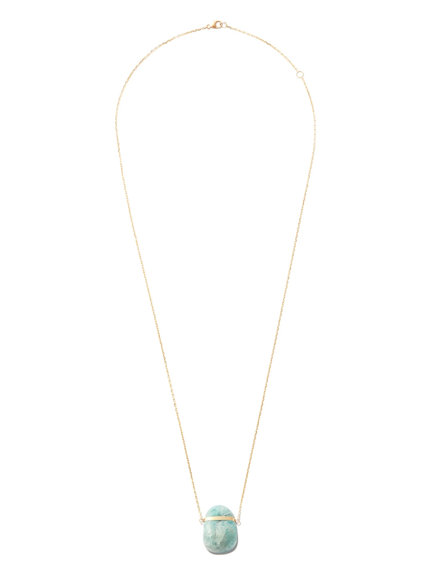 14kt yellow gold aquamarine pendant necklace
