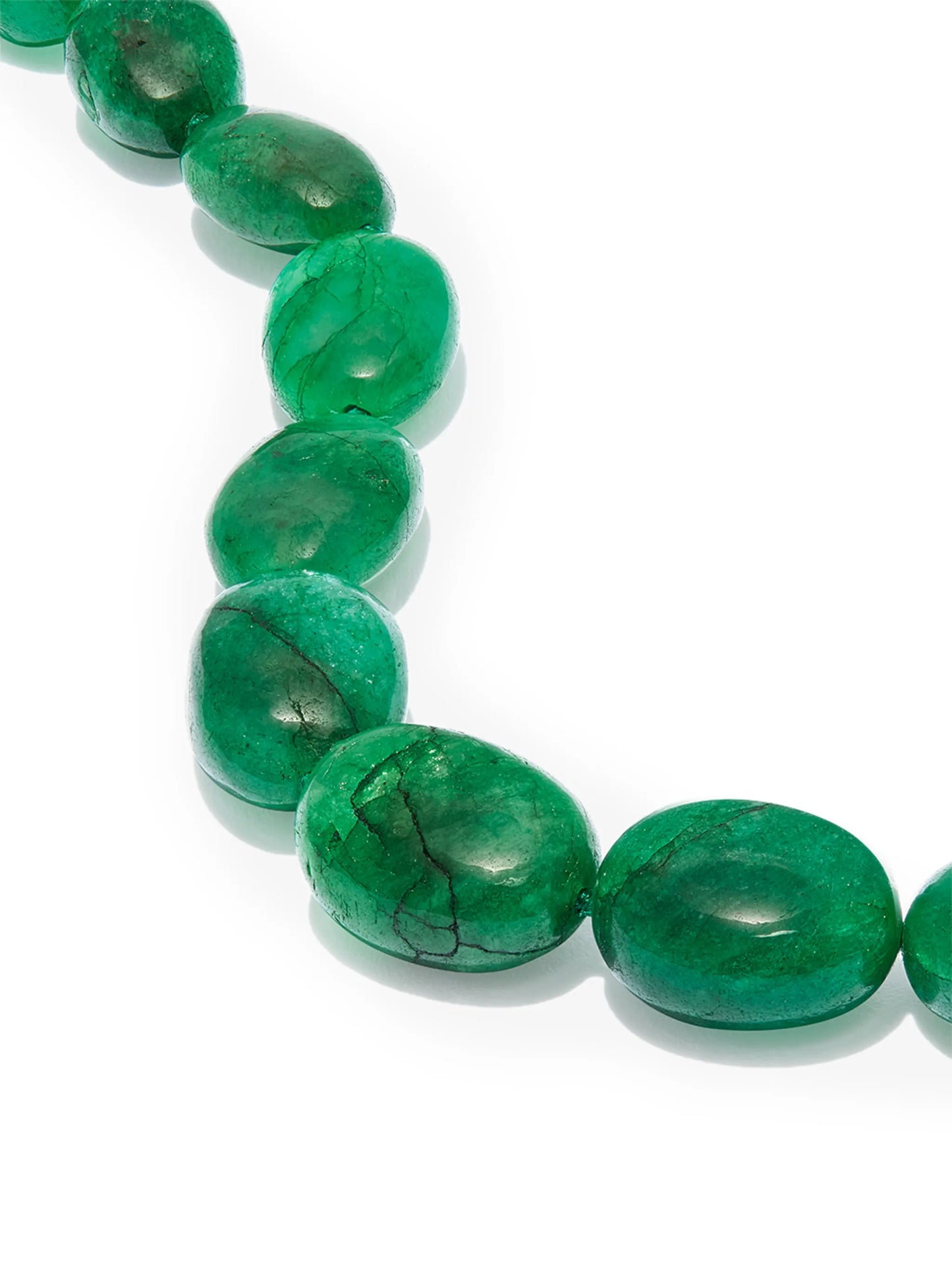 14kt yellow gold emerald oval beaded bracelet