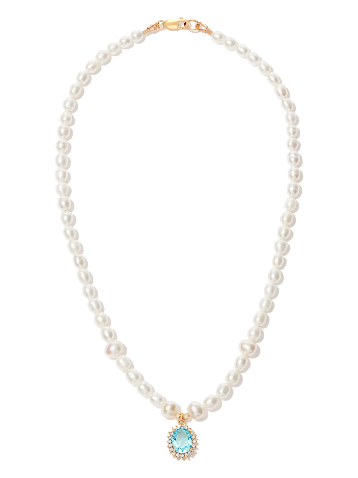 pearl beaded crystal pendant necklace
