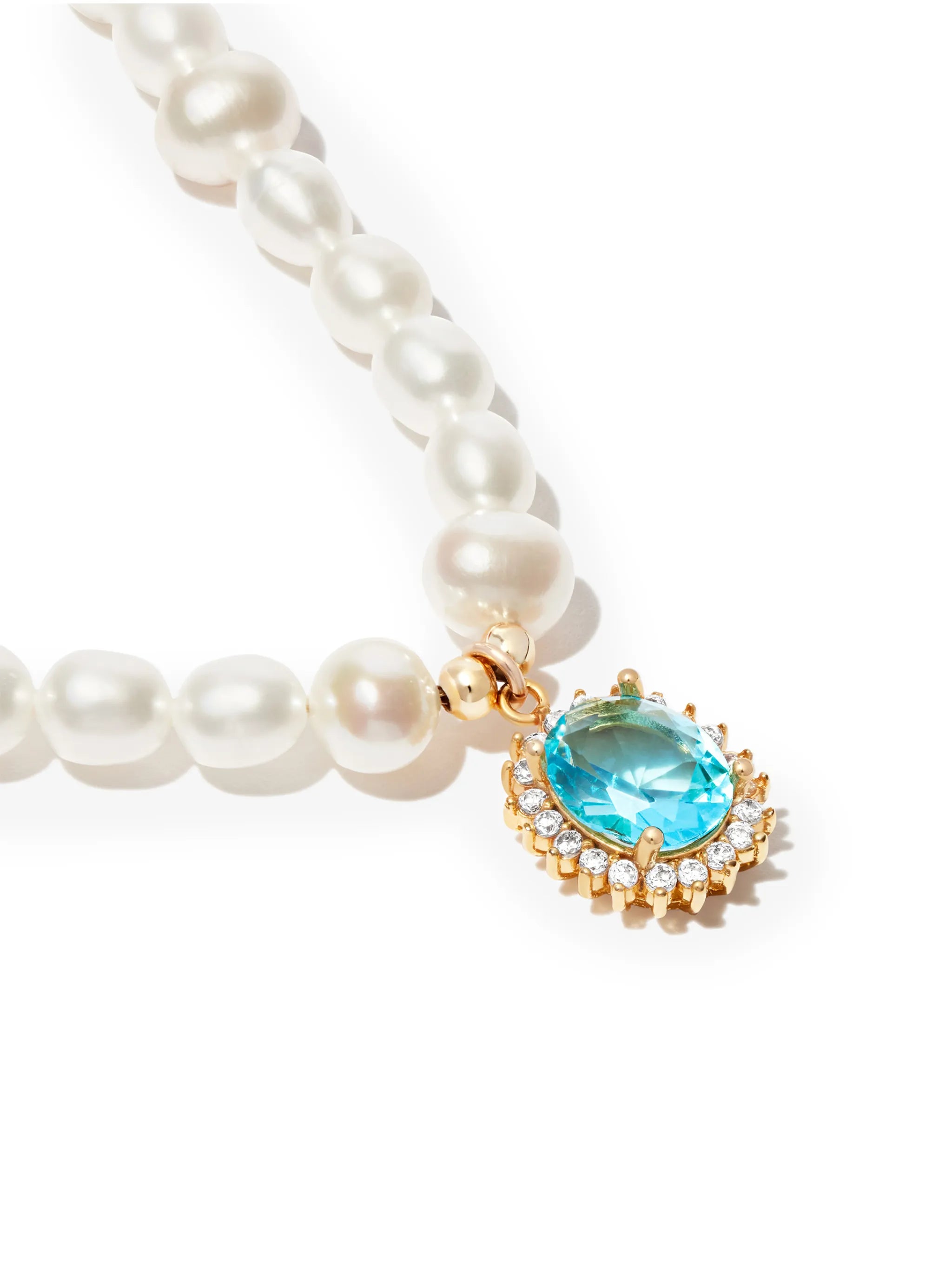 pearl beaded crystal pendant necklace