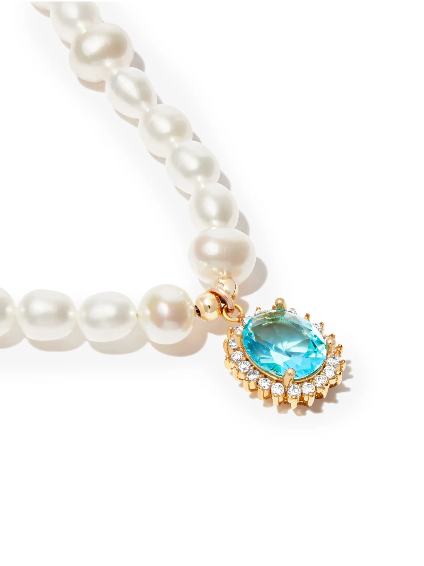 pearl beaded crystal pendant necklace