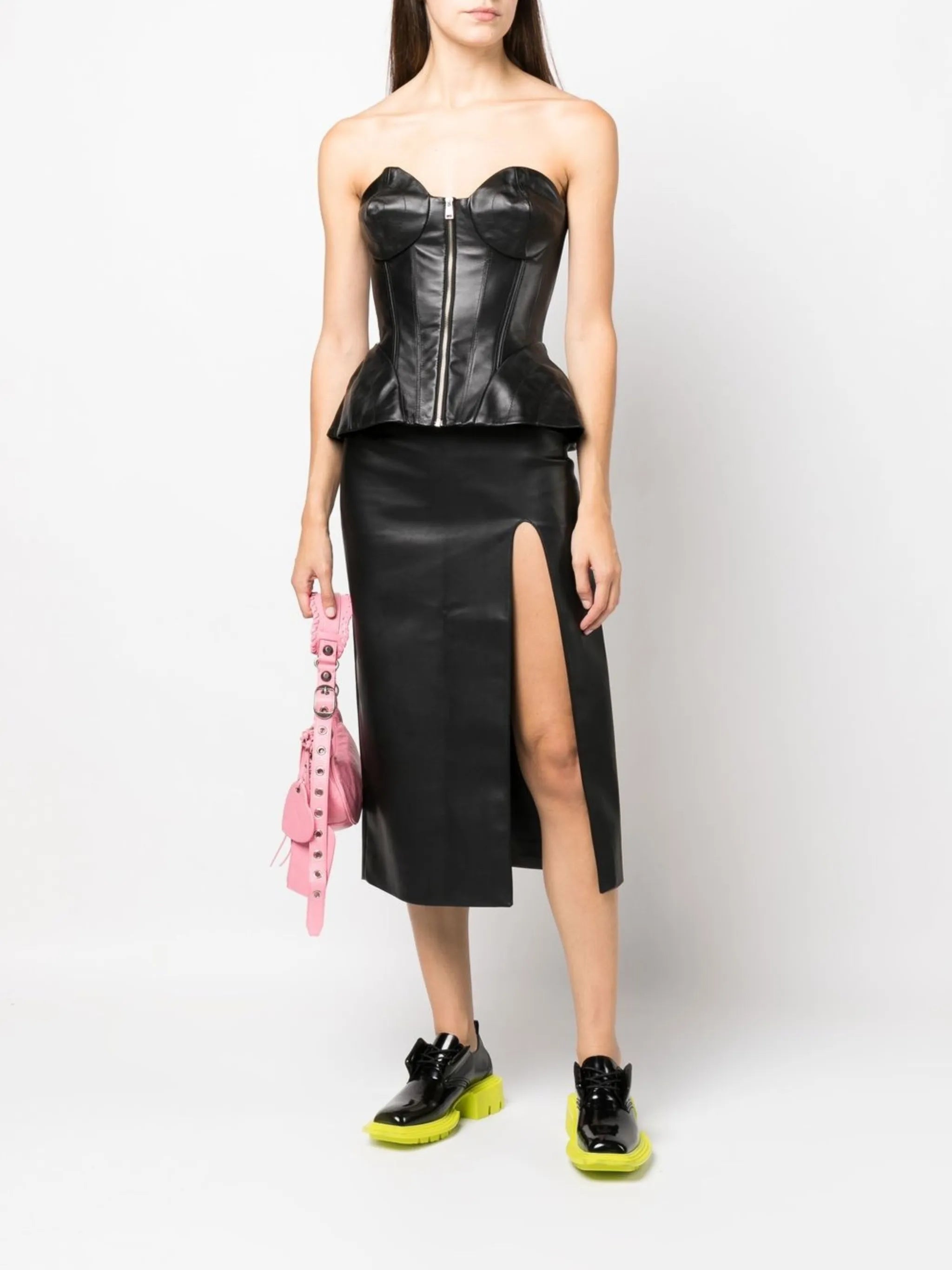 zip-front corset top