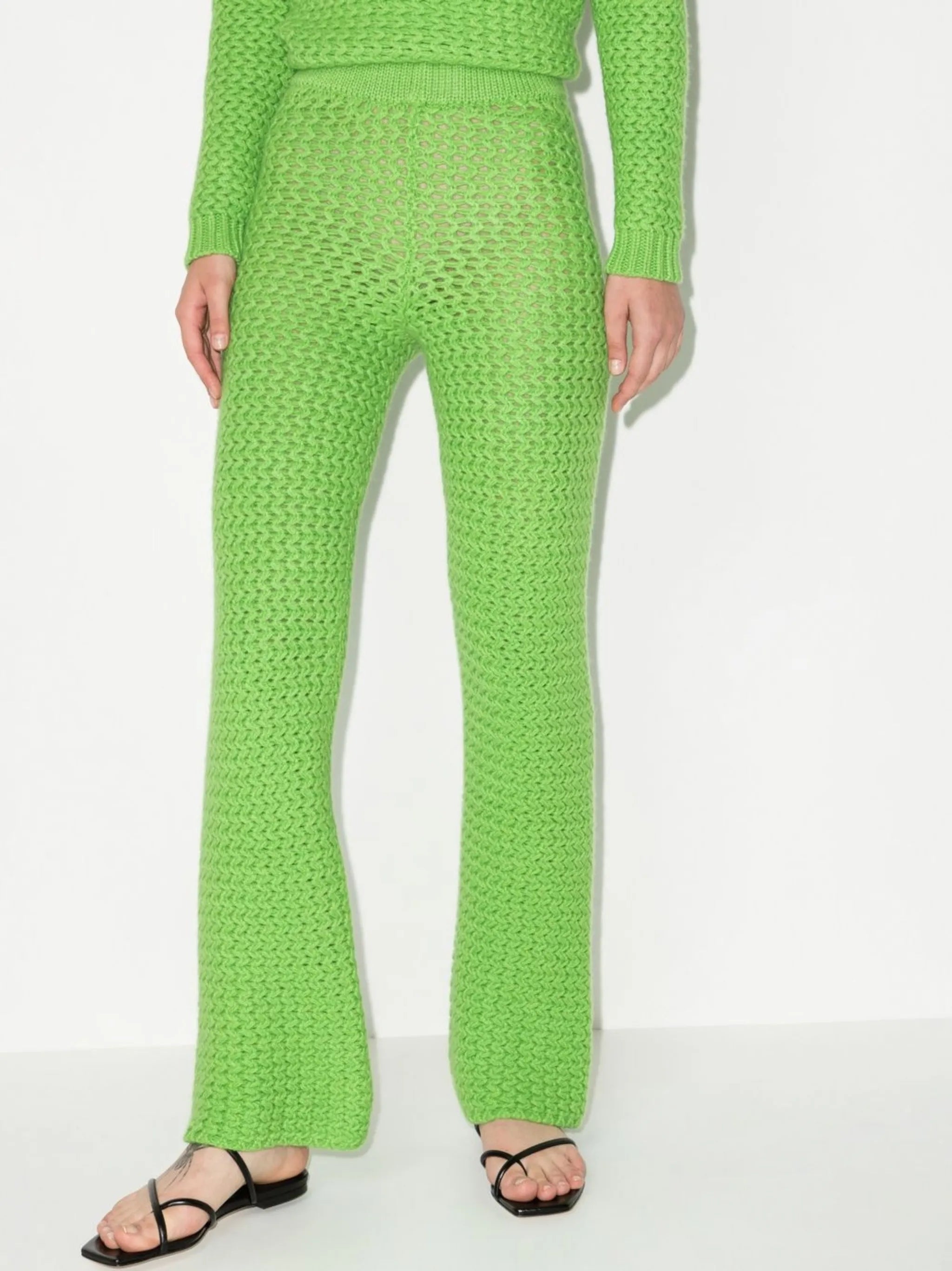 straight-leg knitted trousers