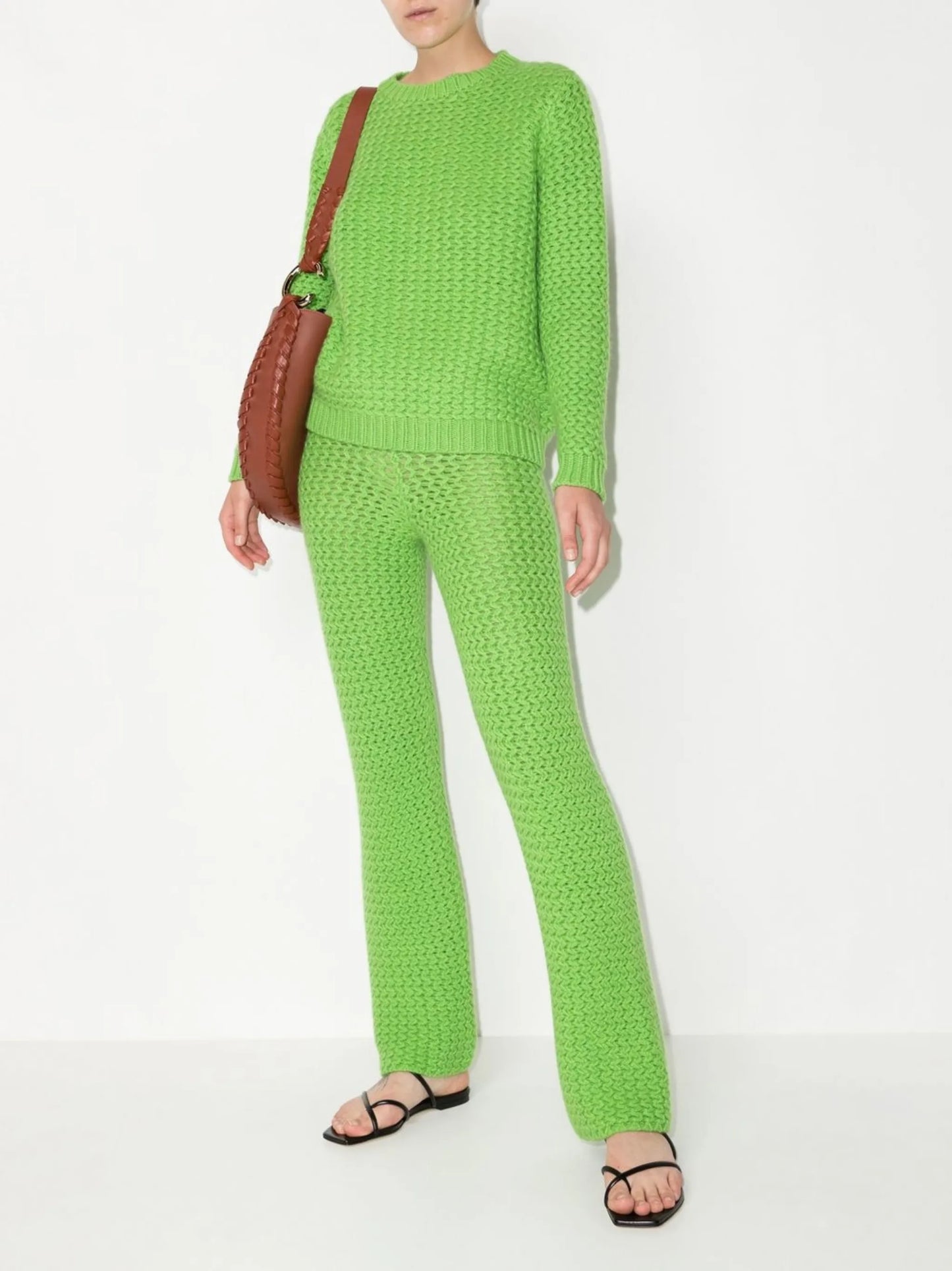 straight-leg knitted trousers
