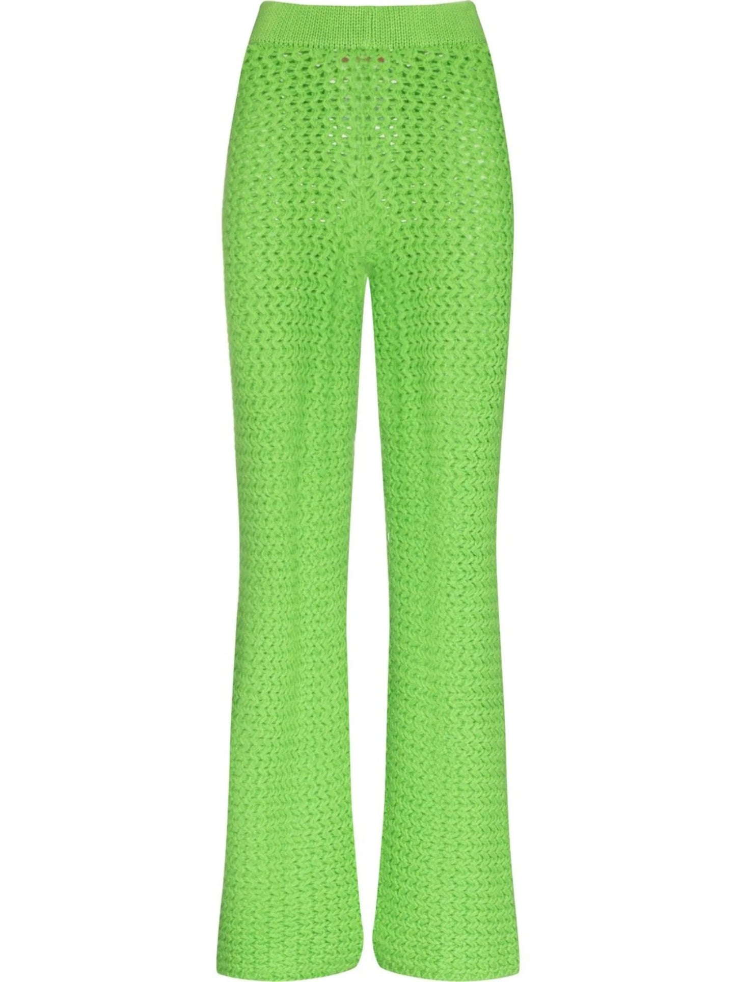 straight-leg knitted trousers