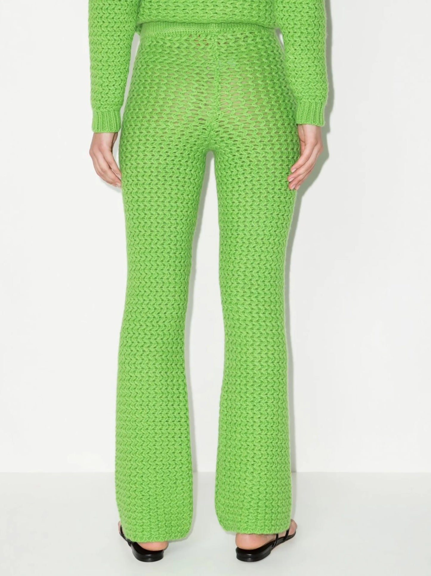 straight-leg knitted trousers