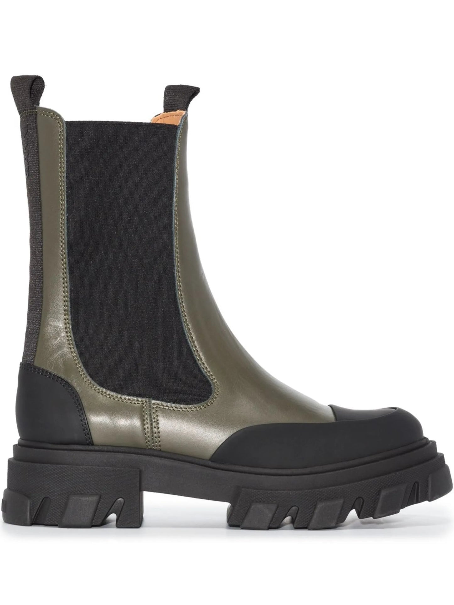 polished-finish ridged-sole boots
