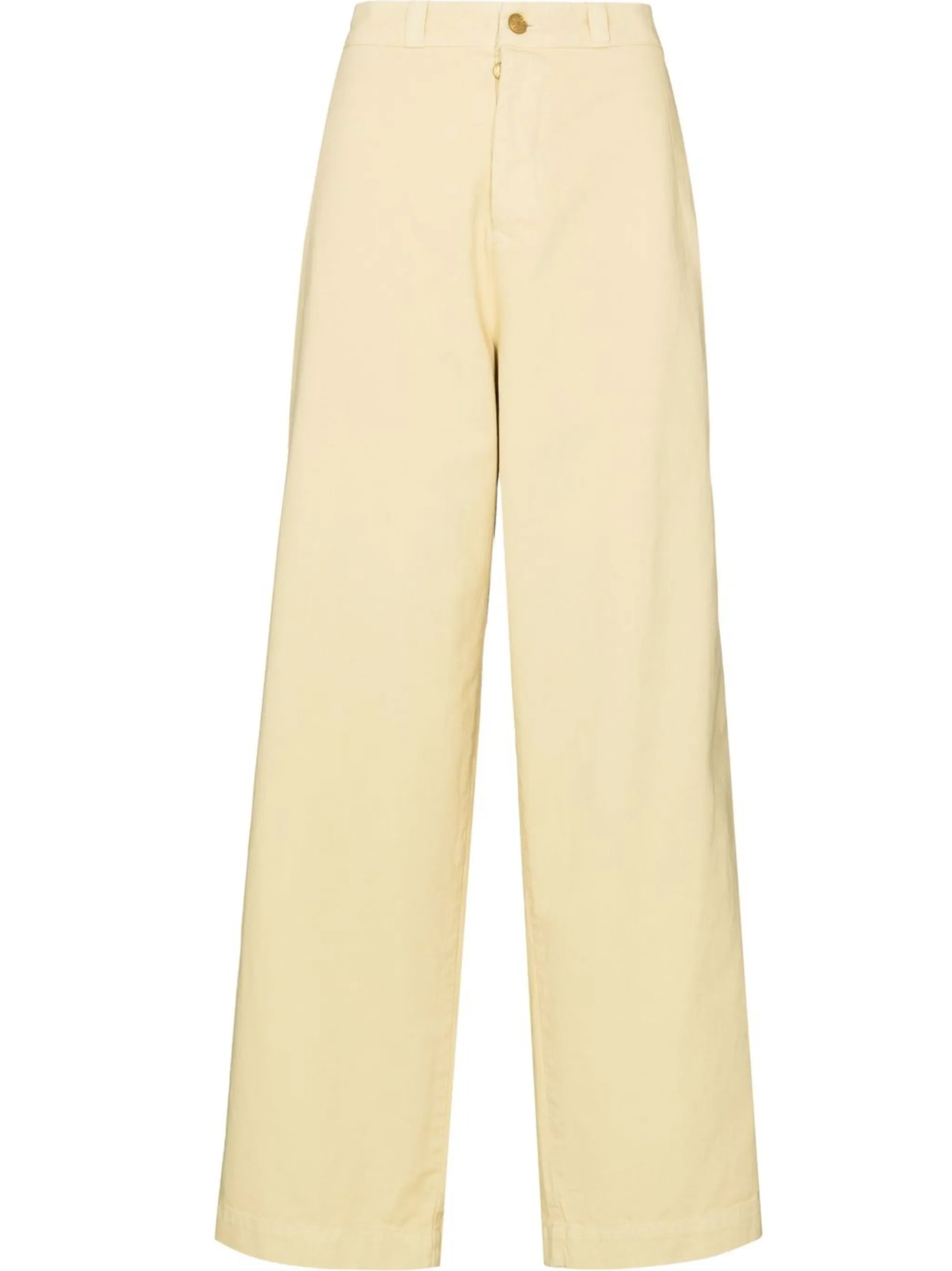 wide-leg cotton chino trousers