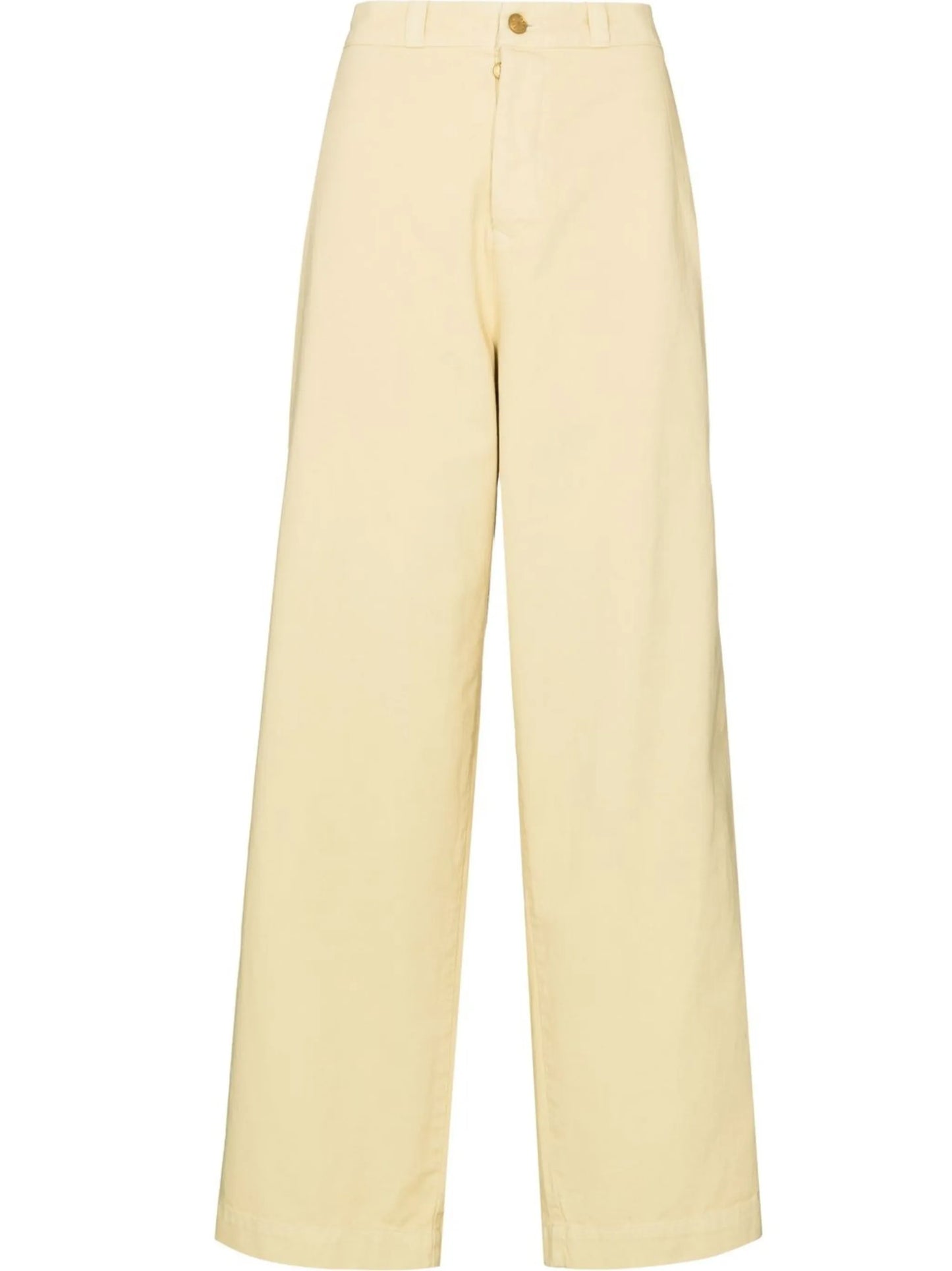wide-leg cotton chino trousers
