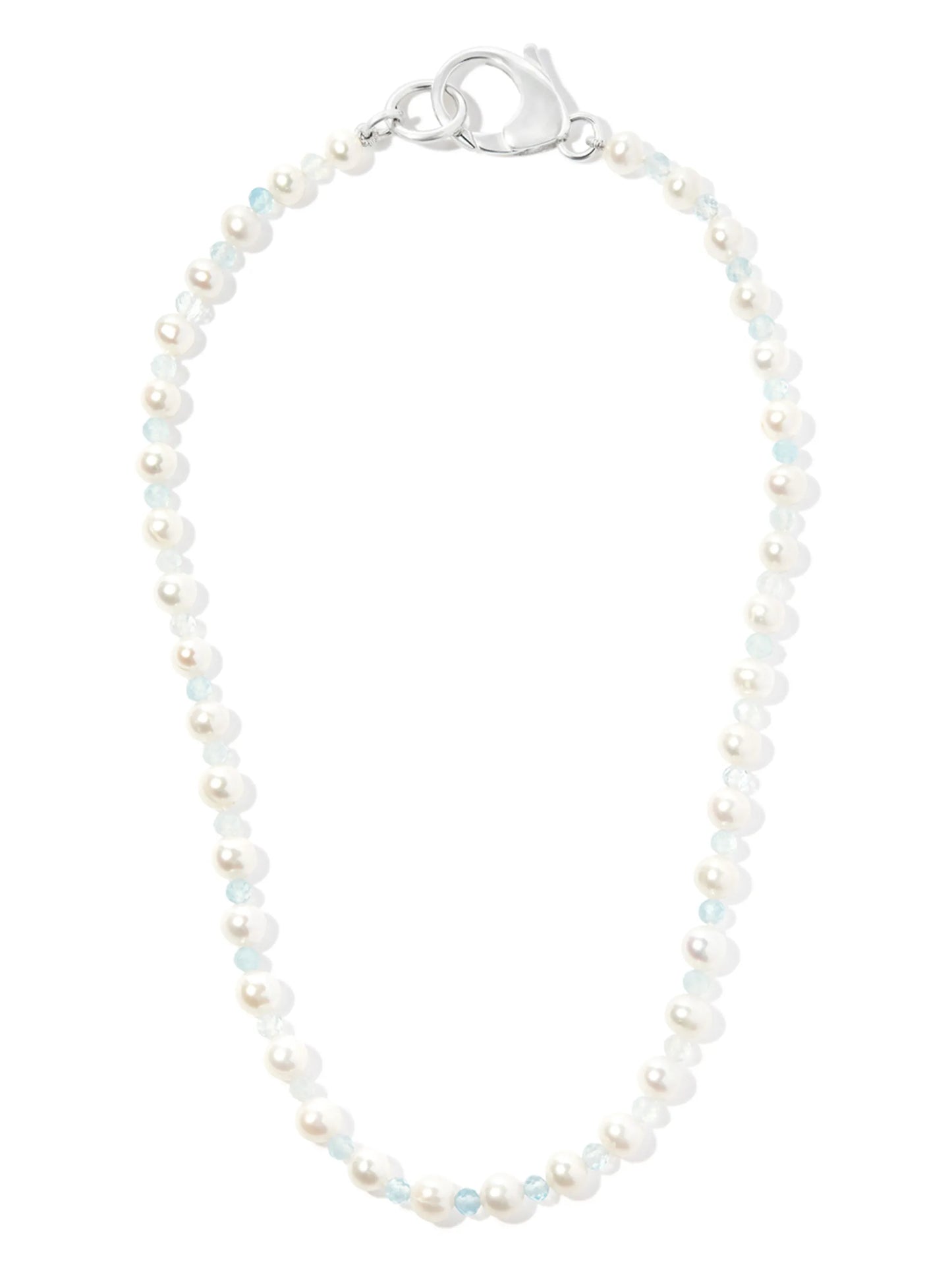 silver pearl and bead necklace