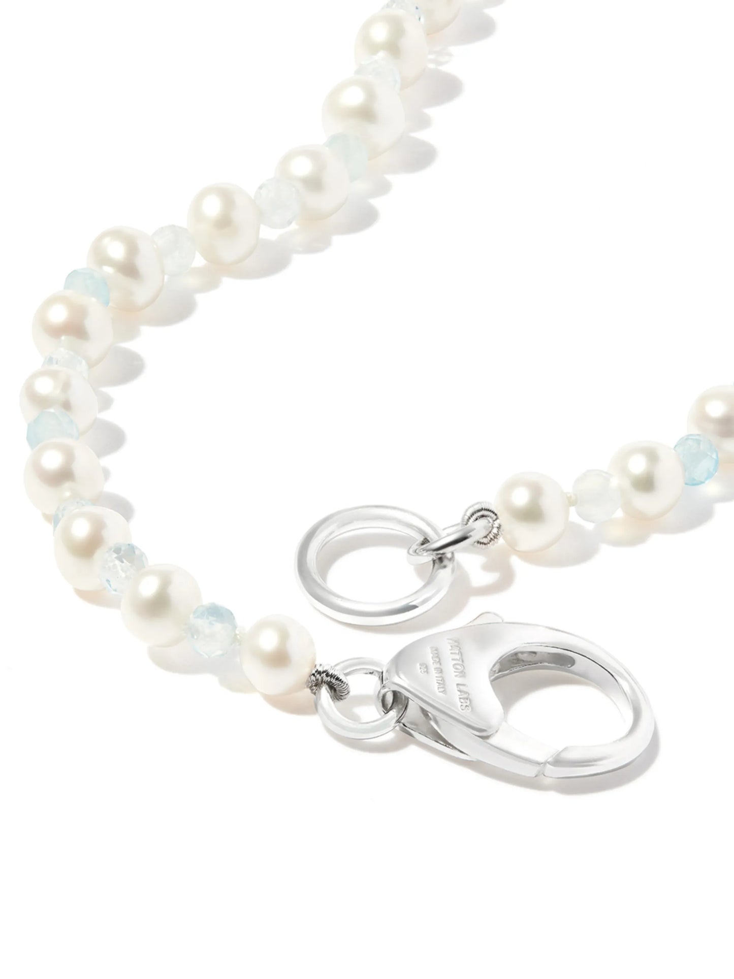 silver pearl and bead necklace