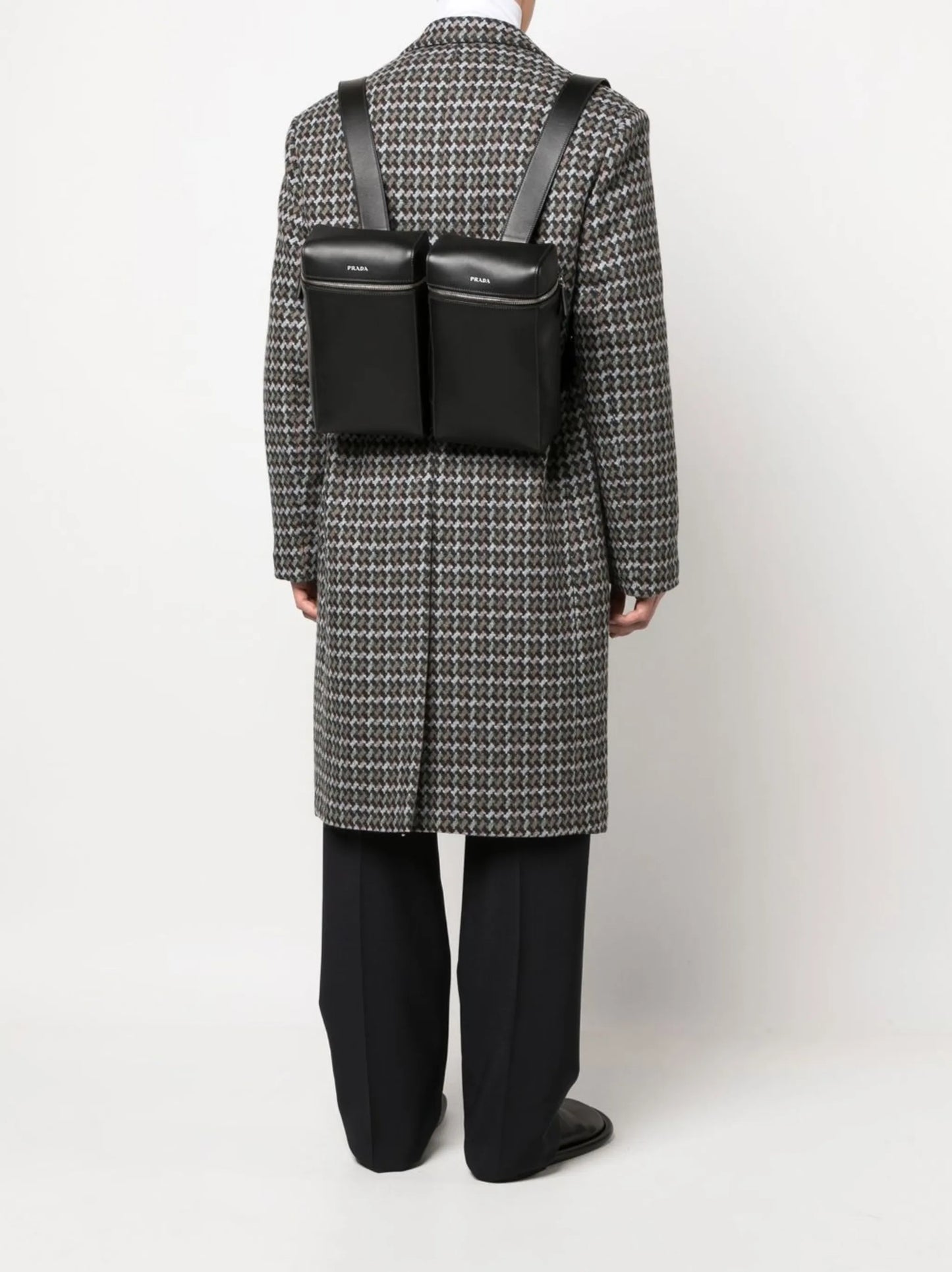 Double leather backpack