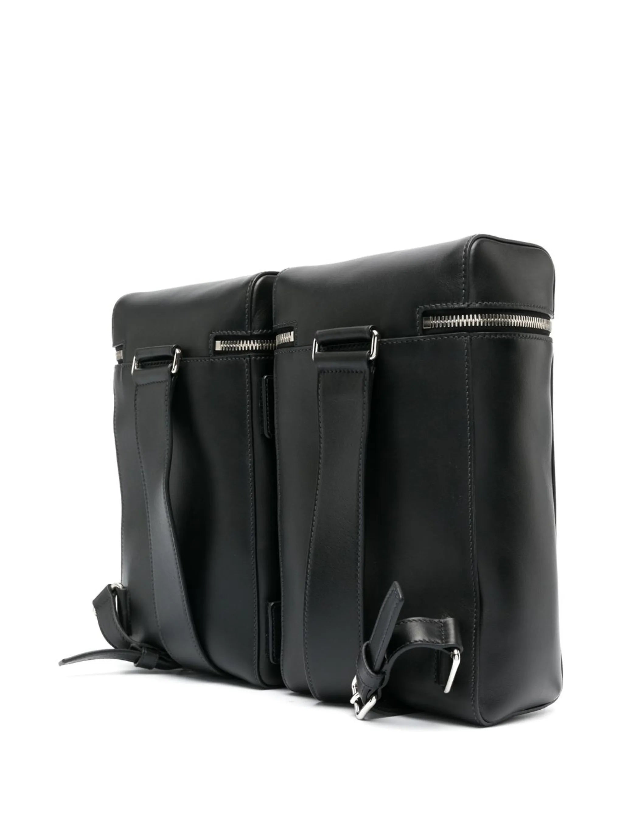 Double leather backpack