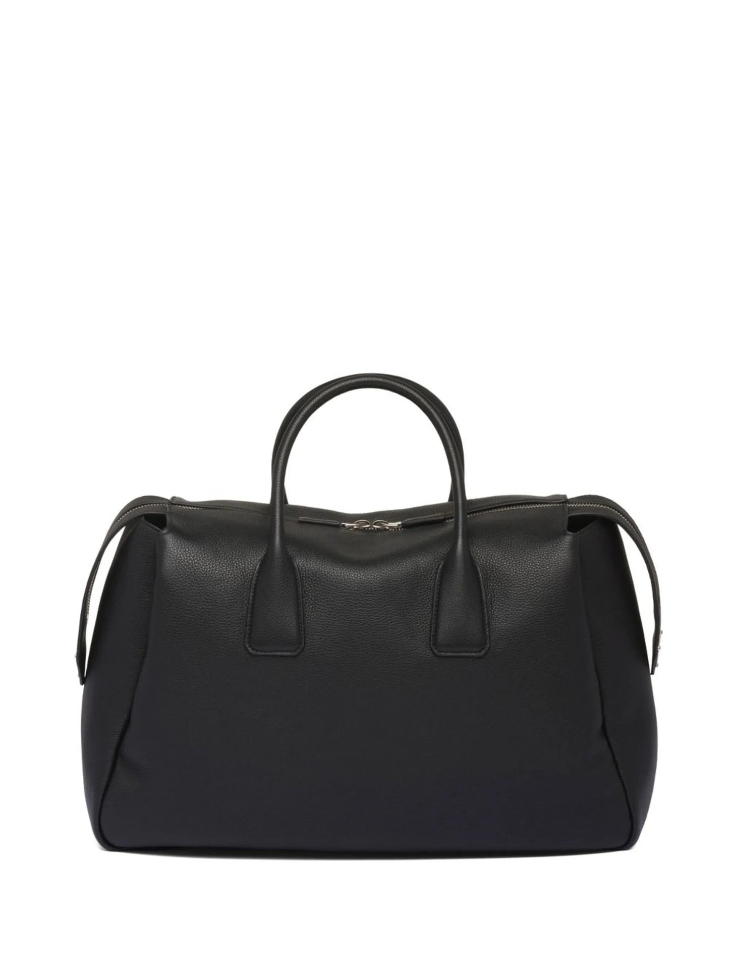 triangle logo leather travel bag