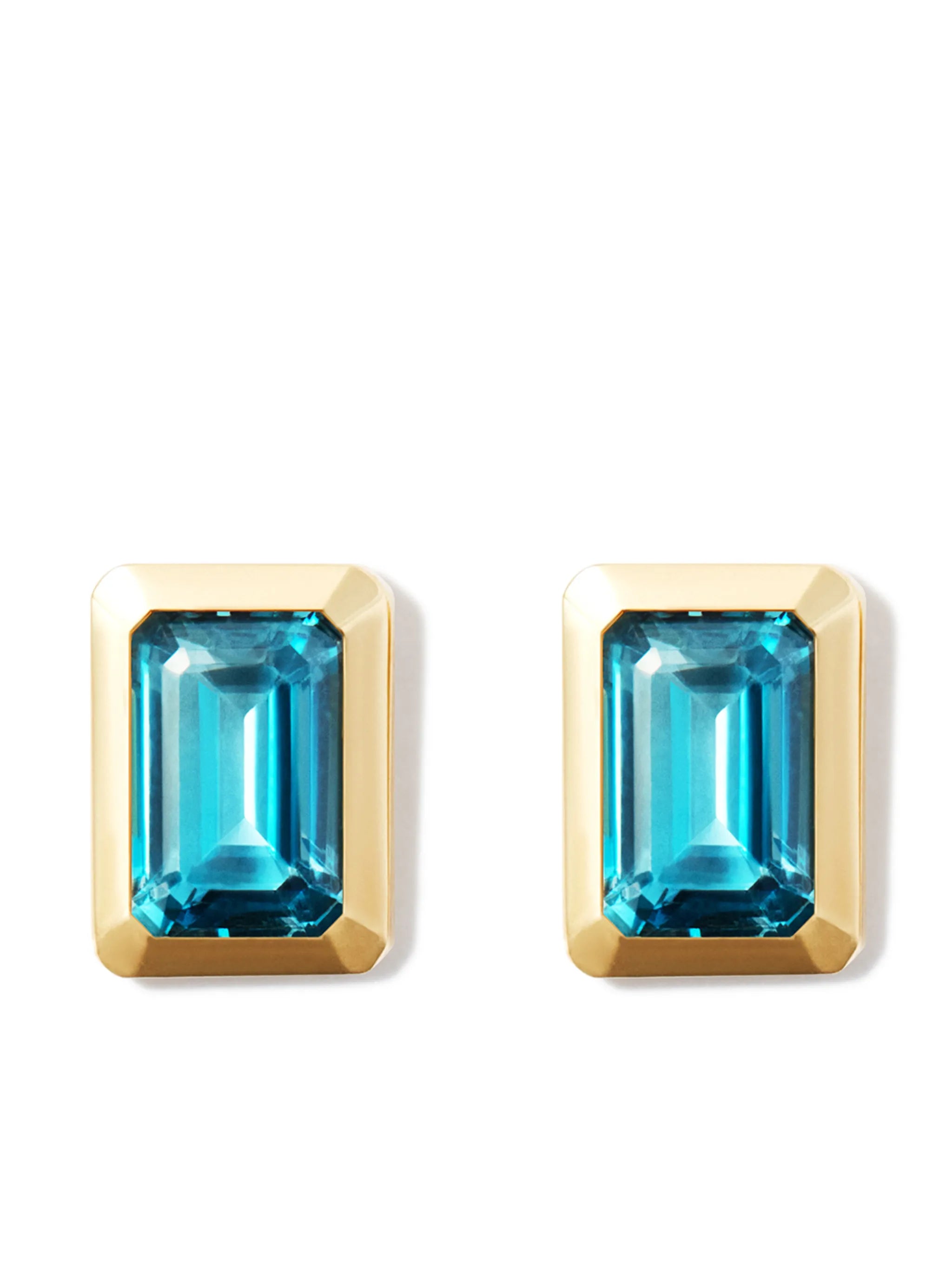 14kt yellow gold topaz stud earrings