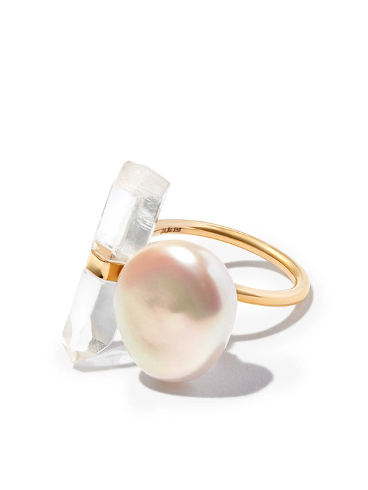 14kt yellow gold floating bar ring