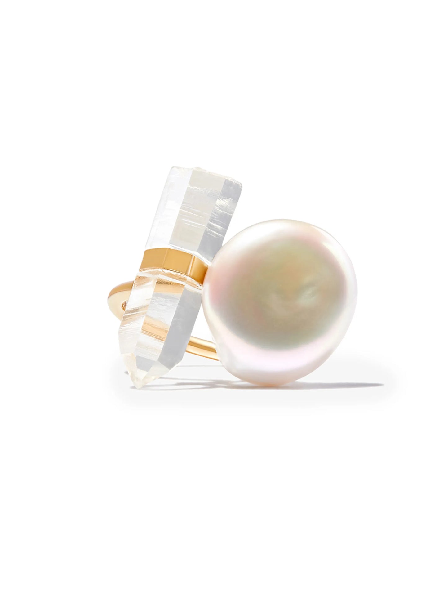 14kt yellow gold floating bar ring