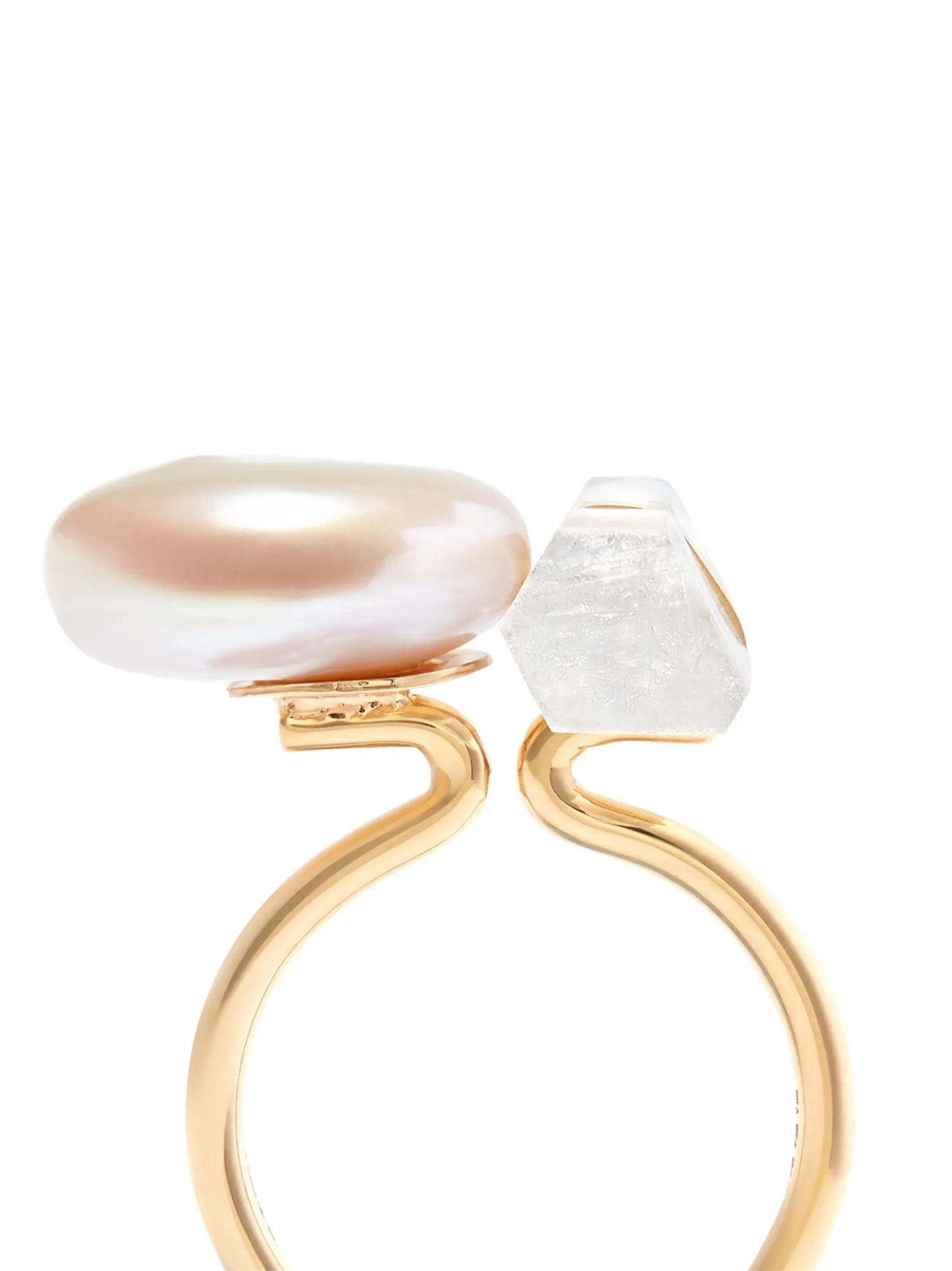 14kt yellow gold floating bar ring