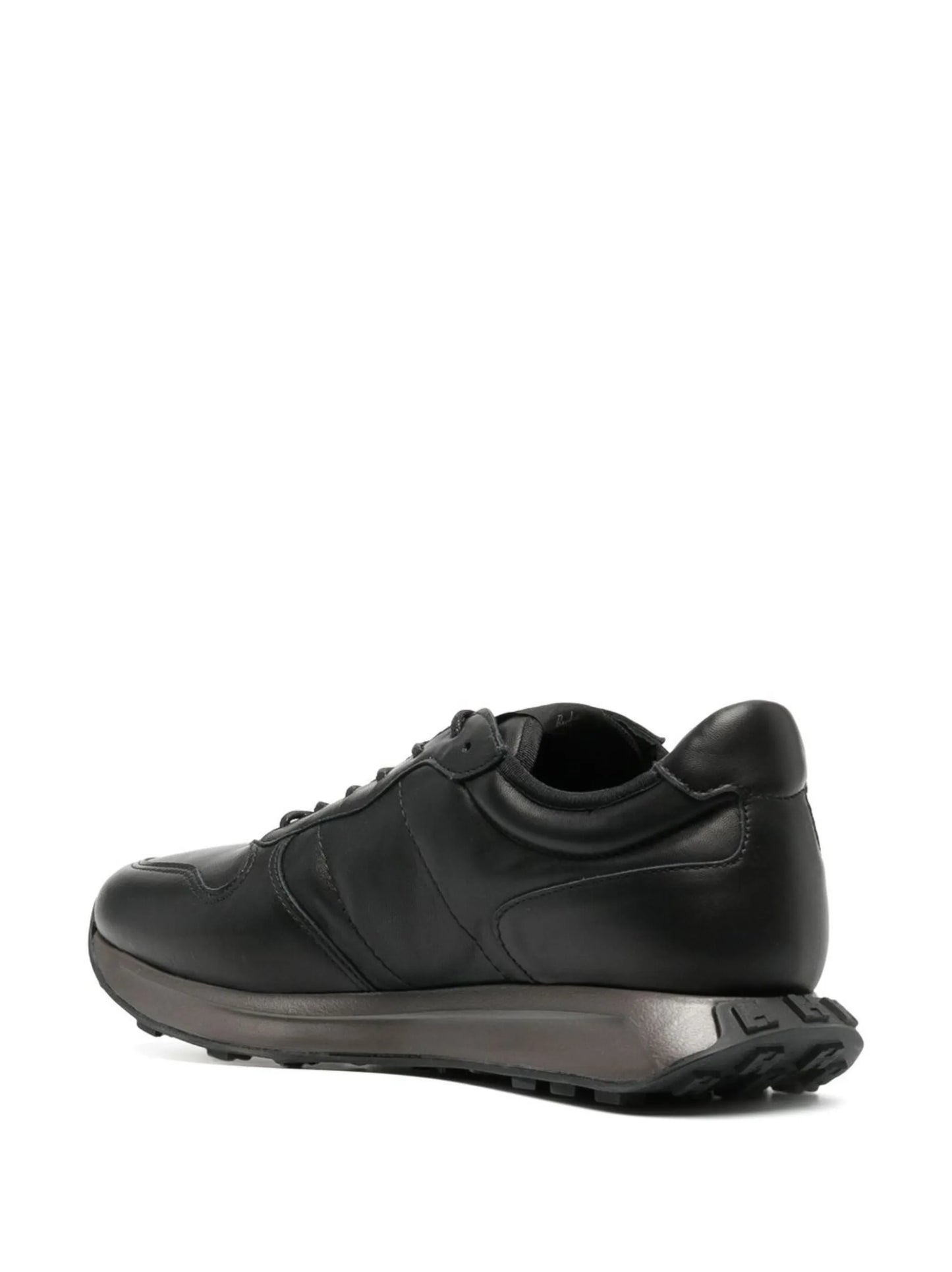 polished-finish lace-up sneakers