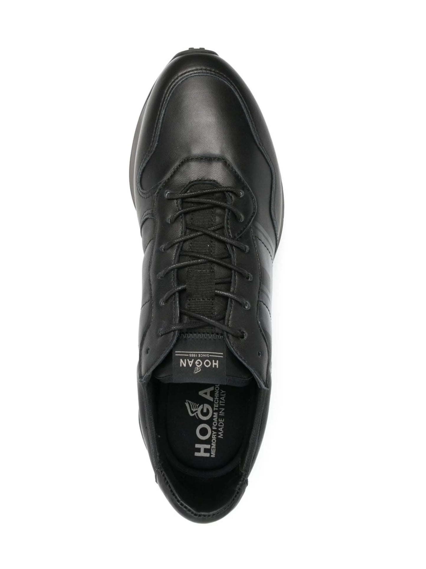 polished-finish lace-up sneakers