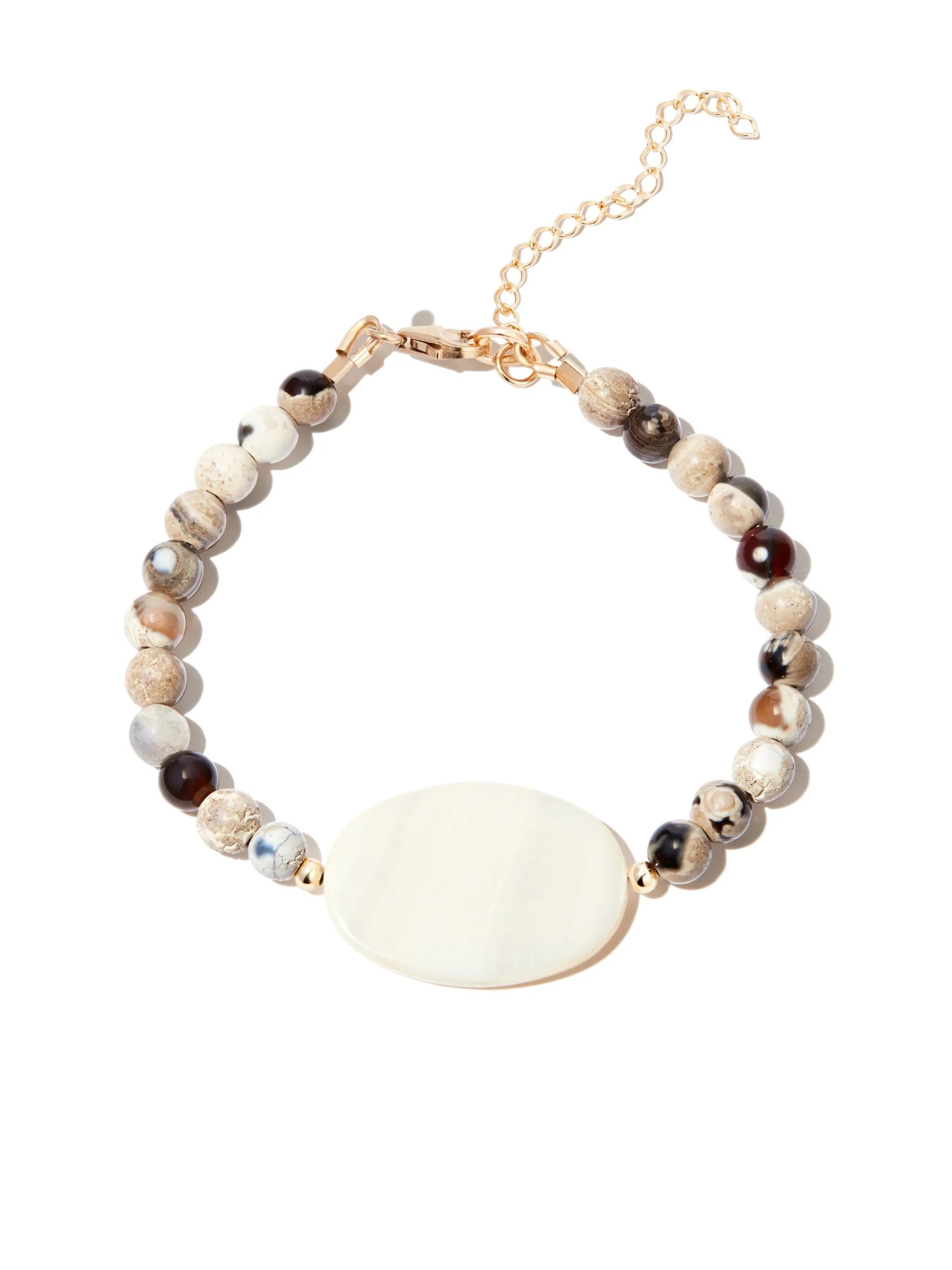 beaded pearl charm bracelet