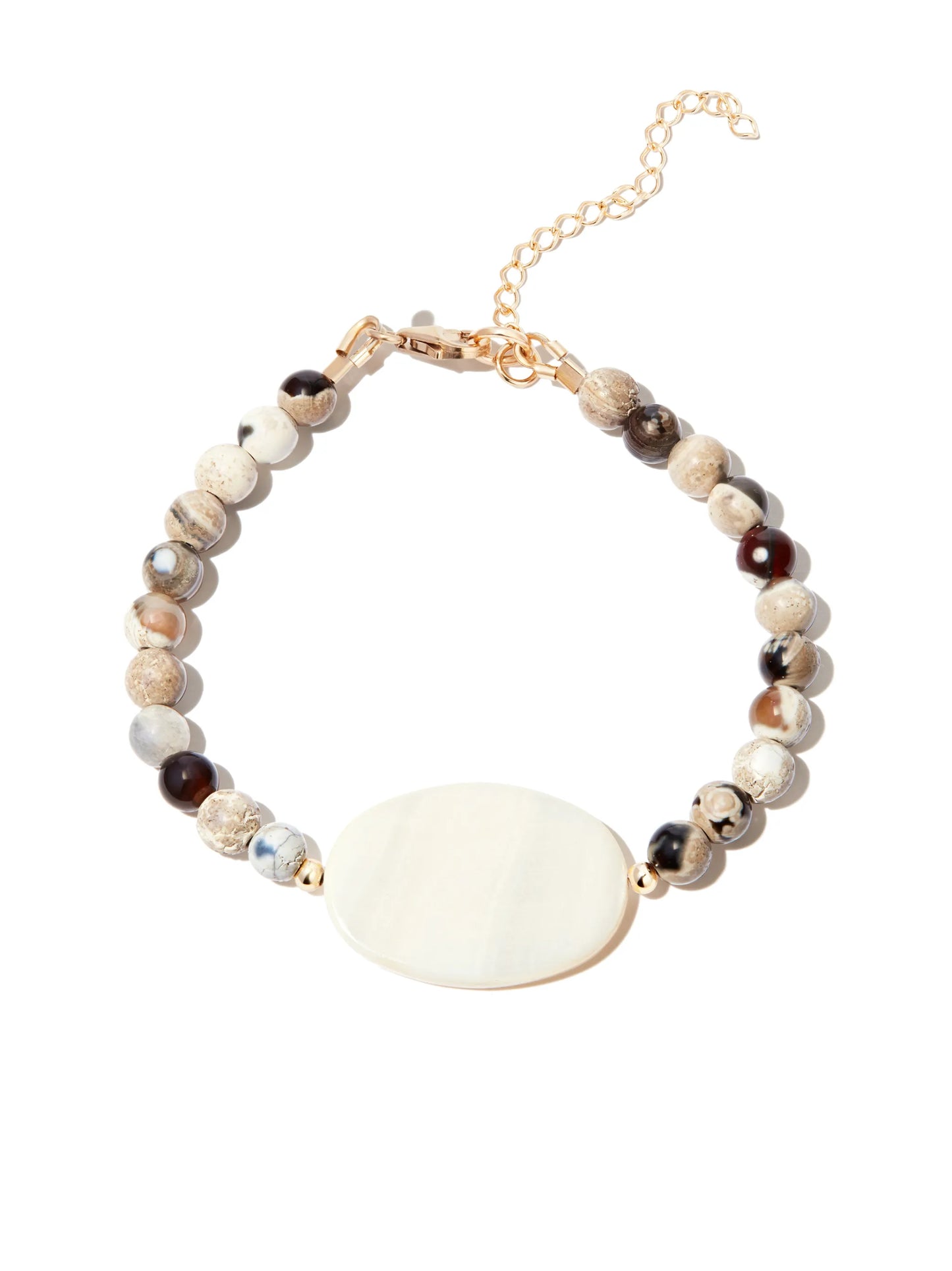 beaded pearl charm bracelet