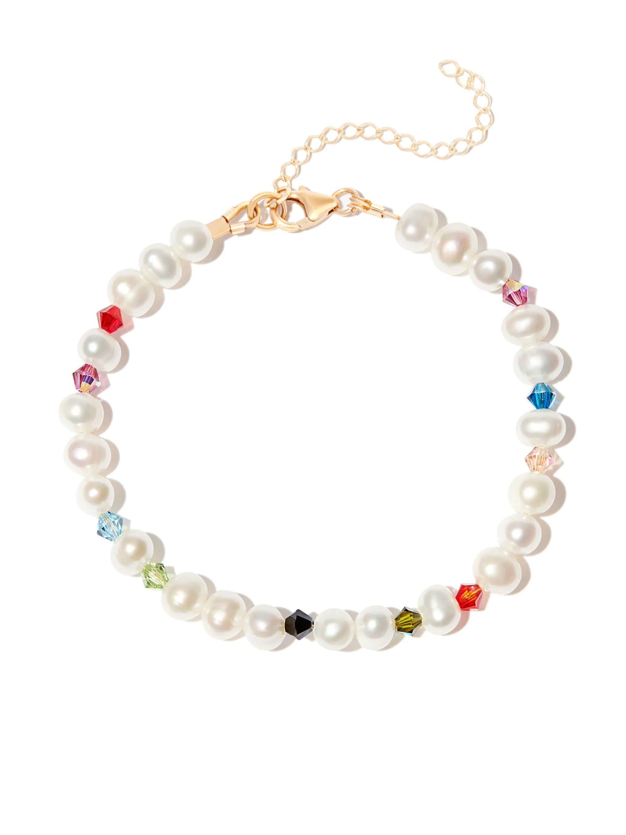 pearl and crystal beaded bracelet