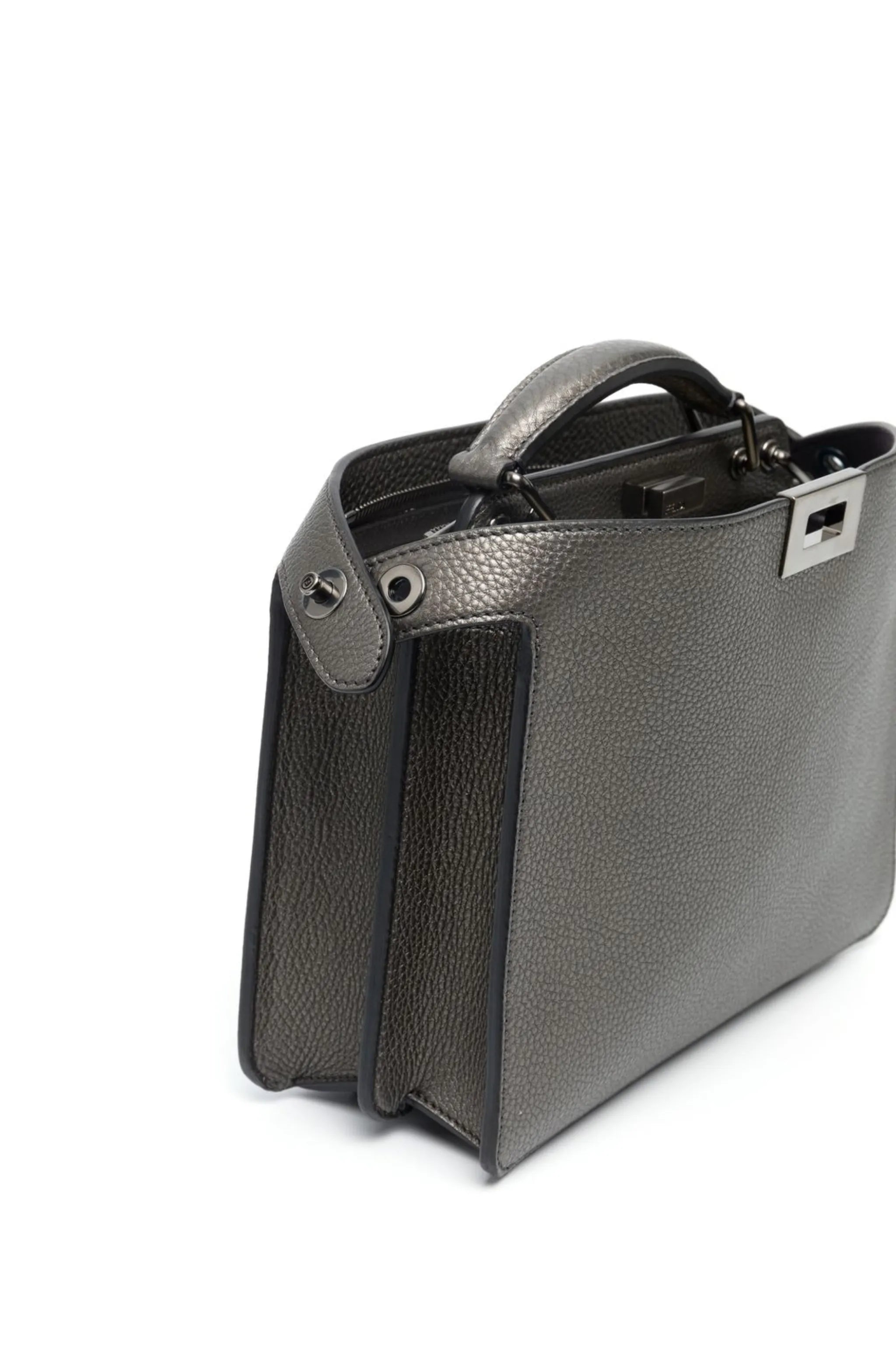 Peekaboo metallic tote bag