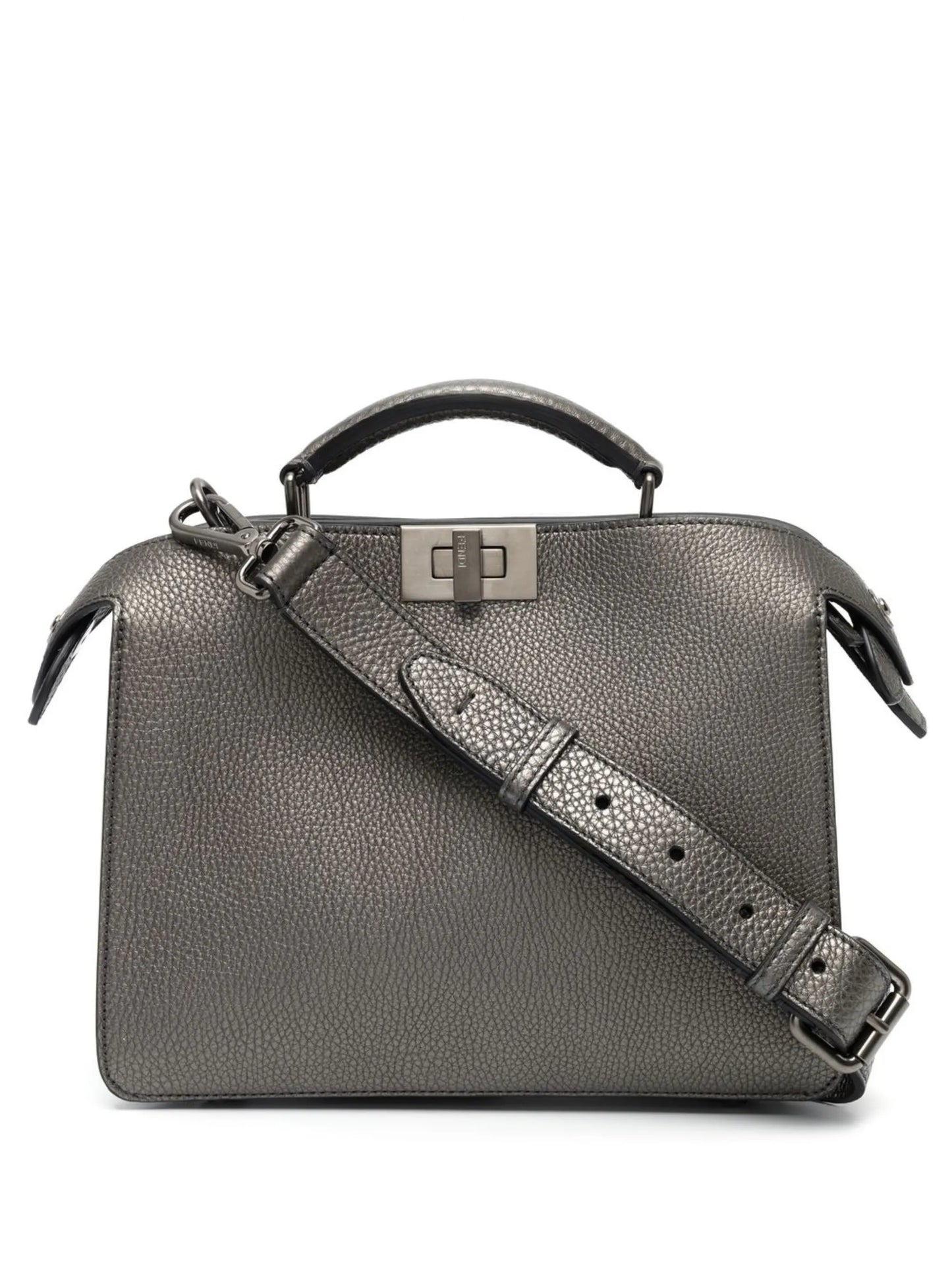 Peekaboo metallic tote bag