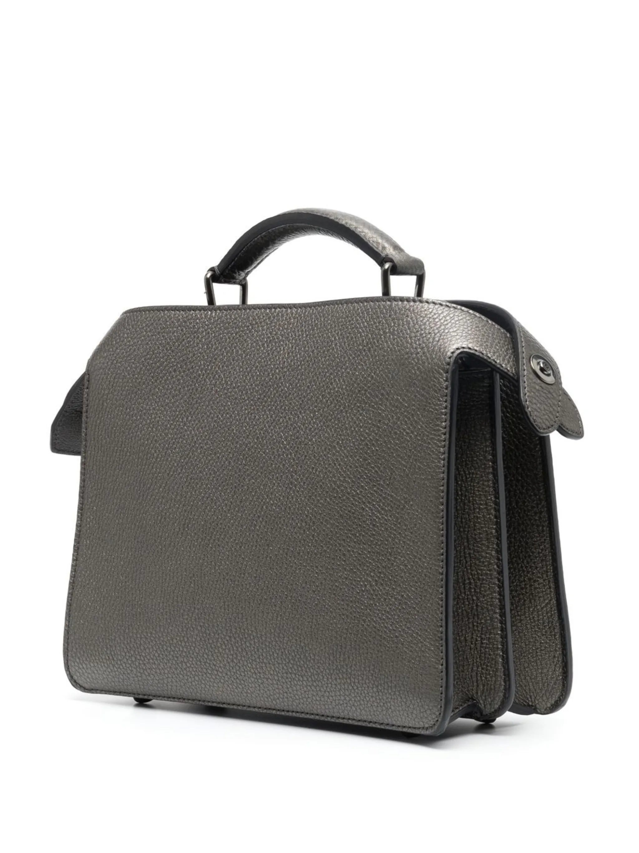 Peekaboo metallic tote bag
