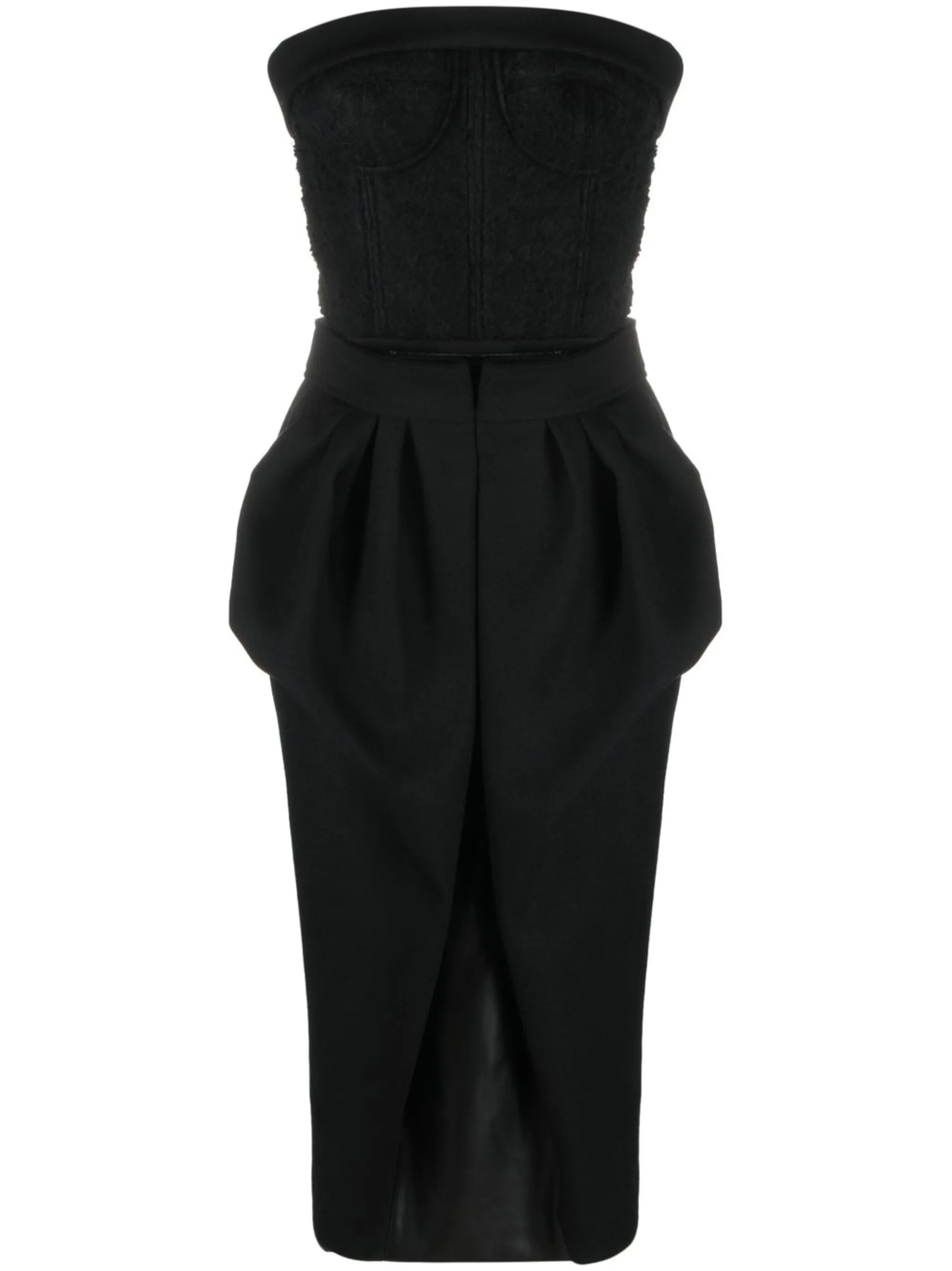 herringbone-pattern midi dress