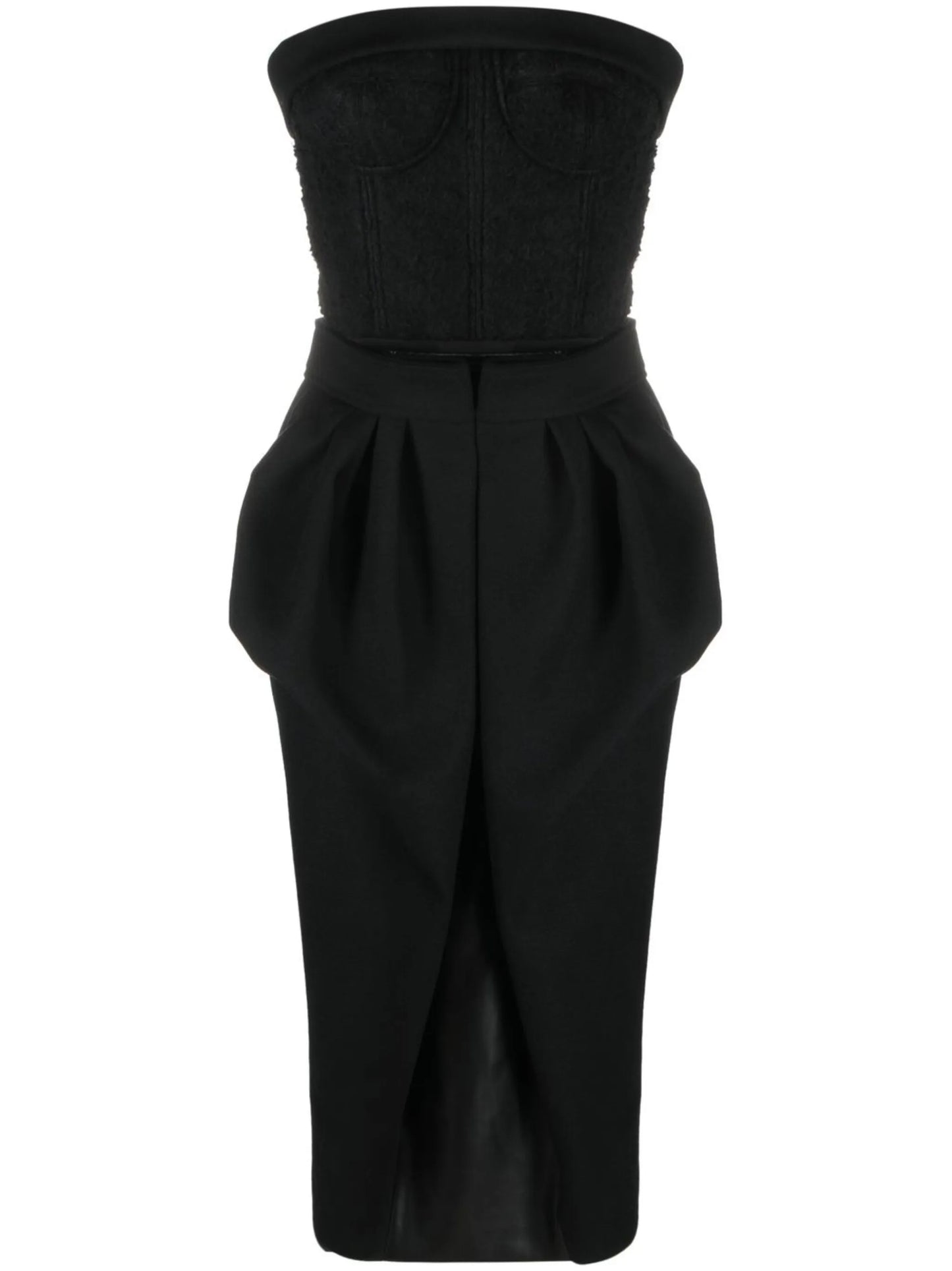 herringbone-pattern midi dress