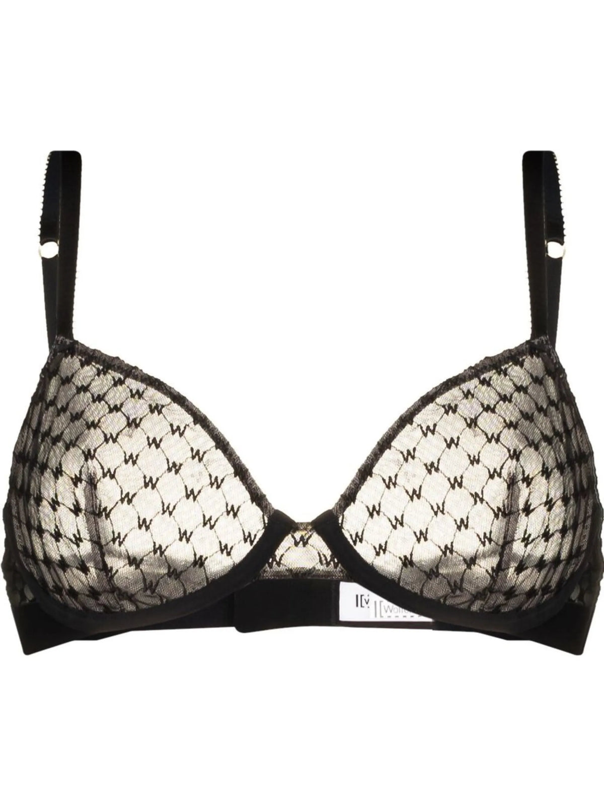 logo-embroidered underwired bra