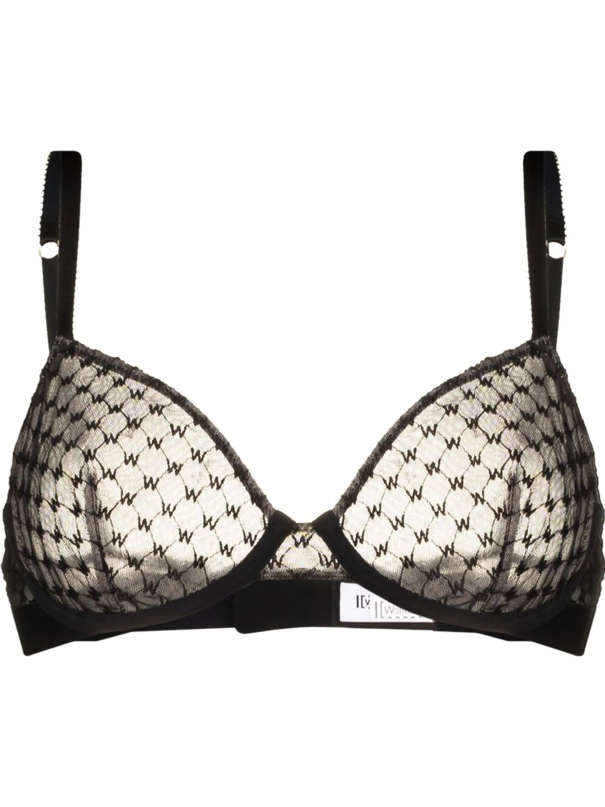 logo-embroidered underwired bra