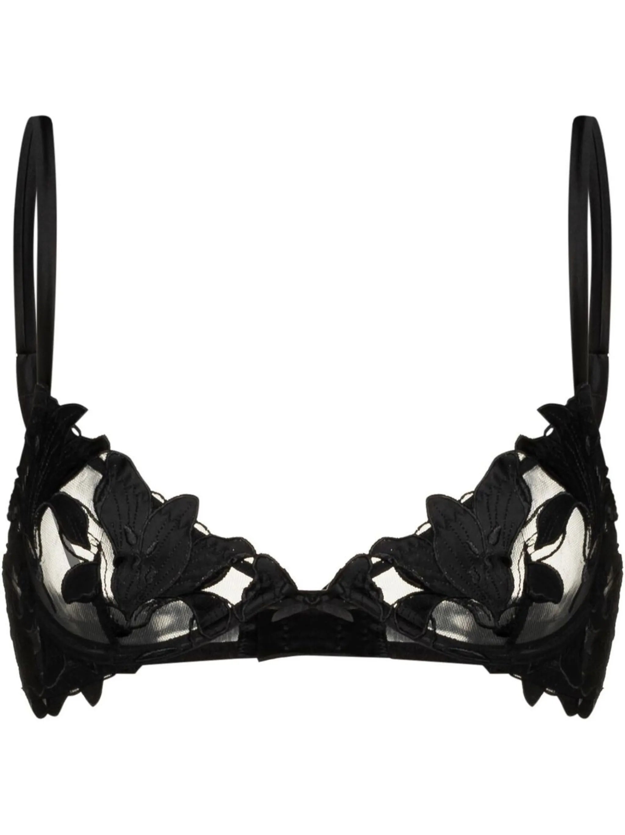 Lily embroidered plunge demi-bra