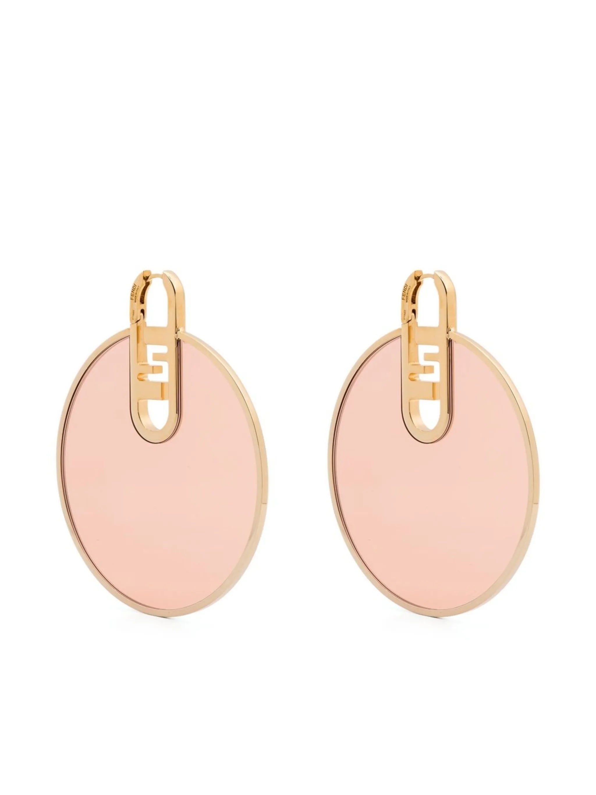 signature FF circular earrings