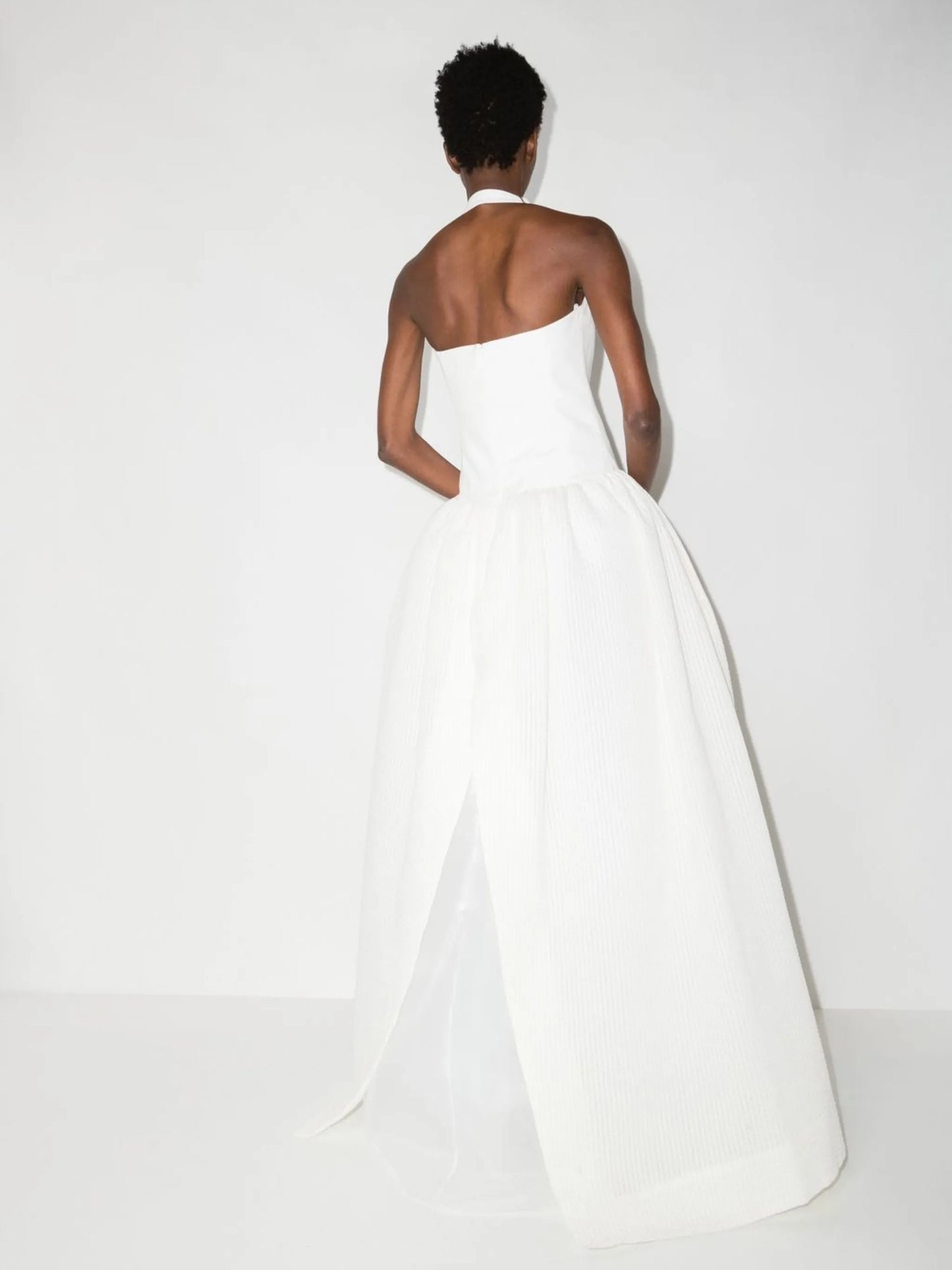 cloqué halterneck gown