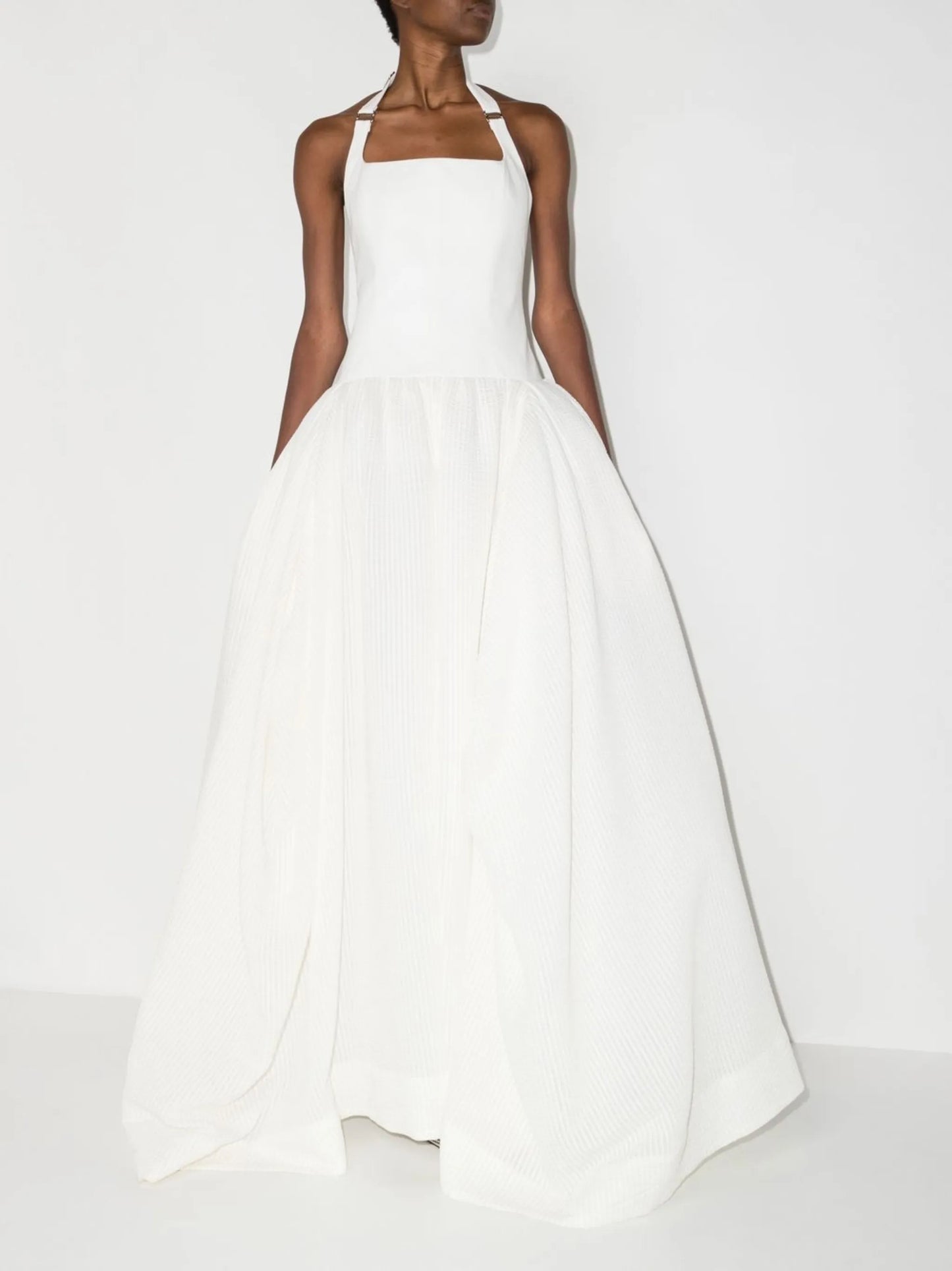 cloqué halterneck gown